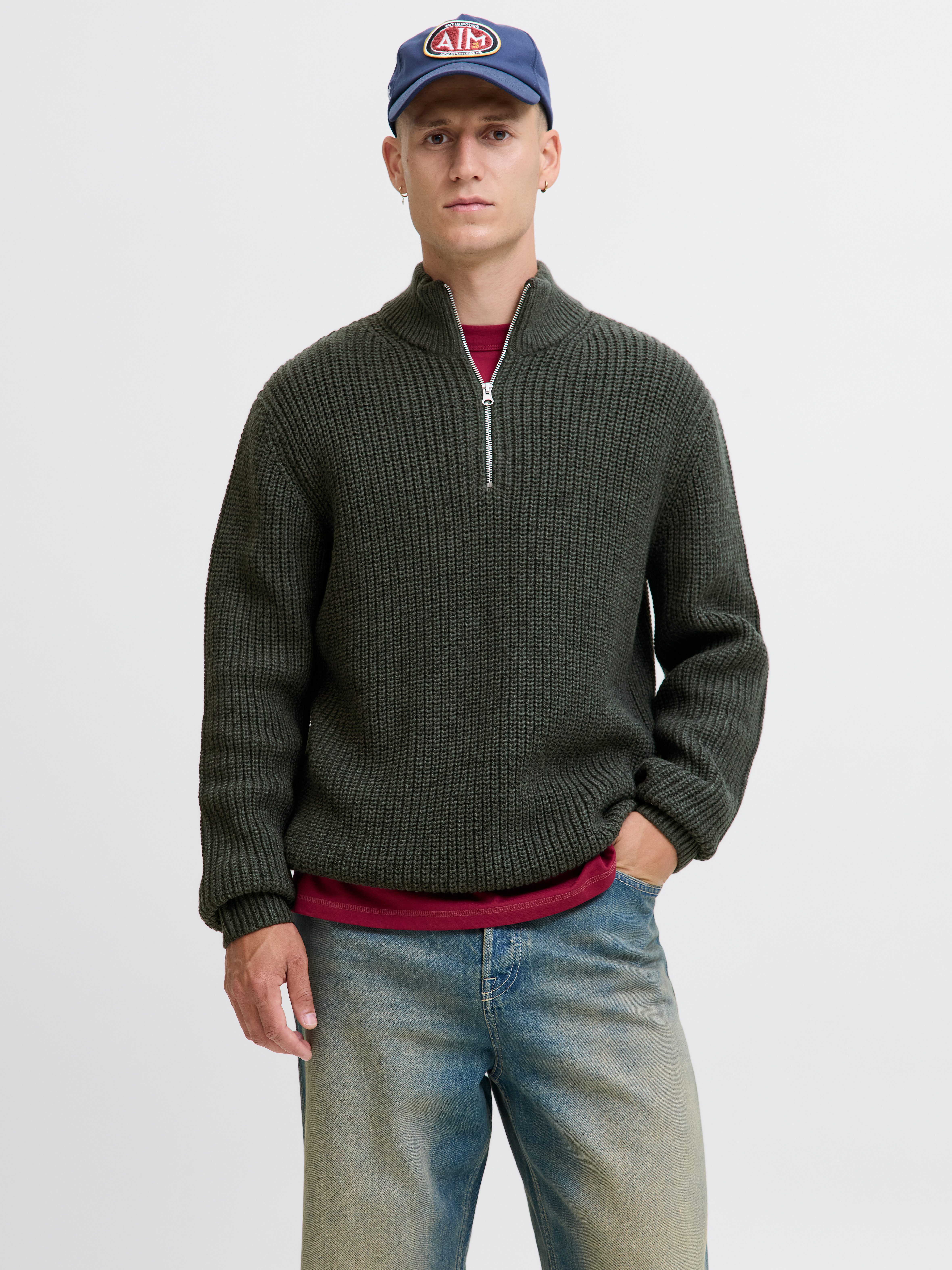 Jack & Jones Troyer JORBLEECKER KNIT HALF ZIP BF günstig online kaufen