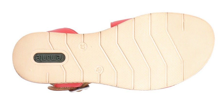 Sandalette Remonte rot kombiniert Klettverschlüssen mit