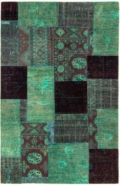 Teppich Patchwork - 270 x 175 cm - mehrfarbig, morgenland, rechteckig, Höhe: 7 mm, Wohnzimmer, Handgeknüpft, Einzelstück mit Zertifikat