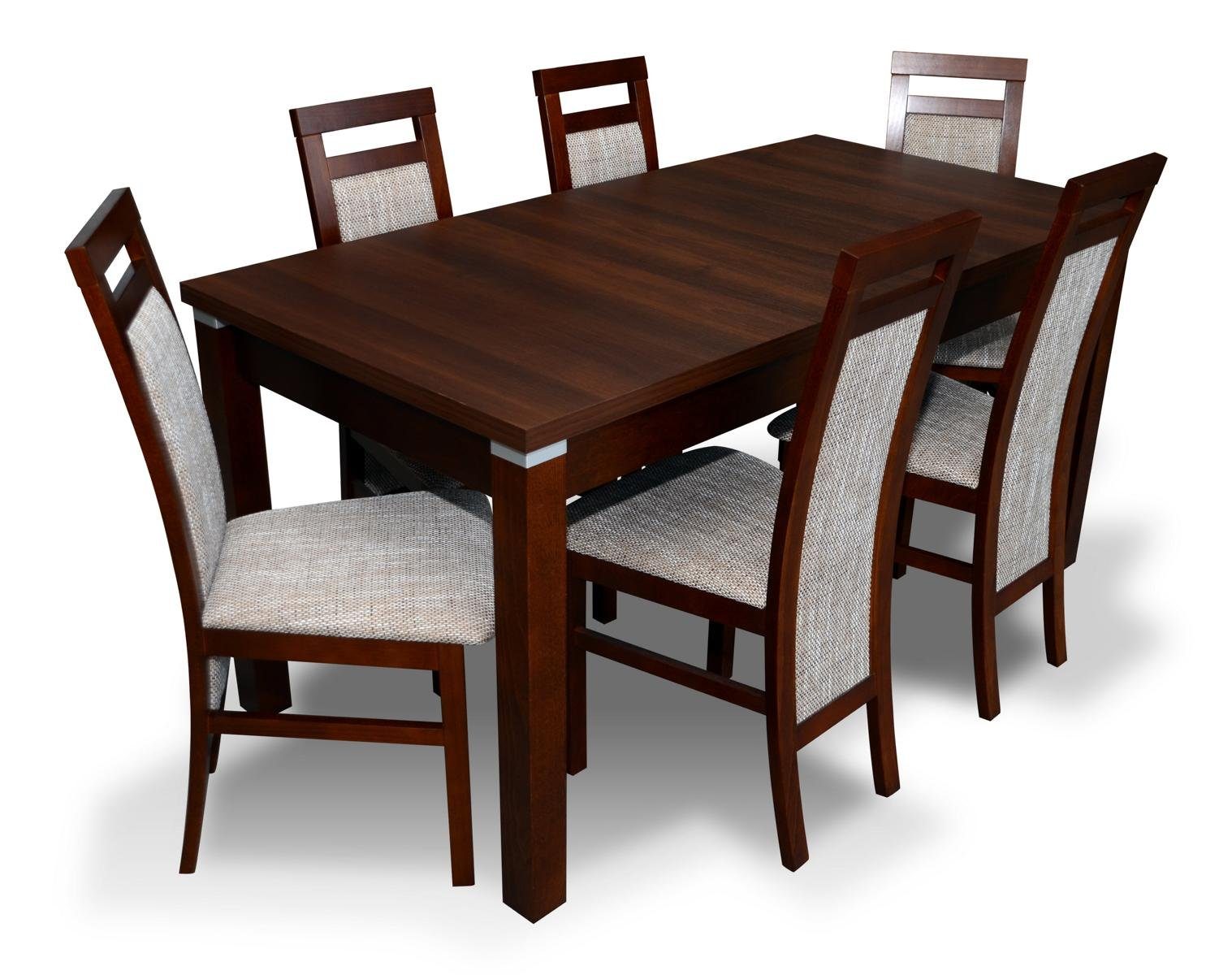 Essgruppe, Esszimmer Holz Stühle 7tlg JVmoebel 6 Tisch Komplett + Set Ess Tische Set Gruppe Esstisch
