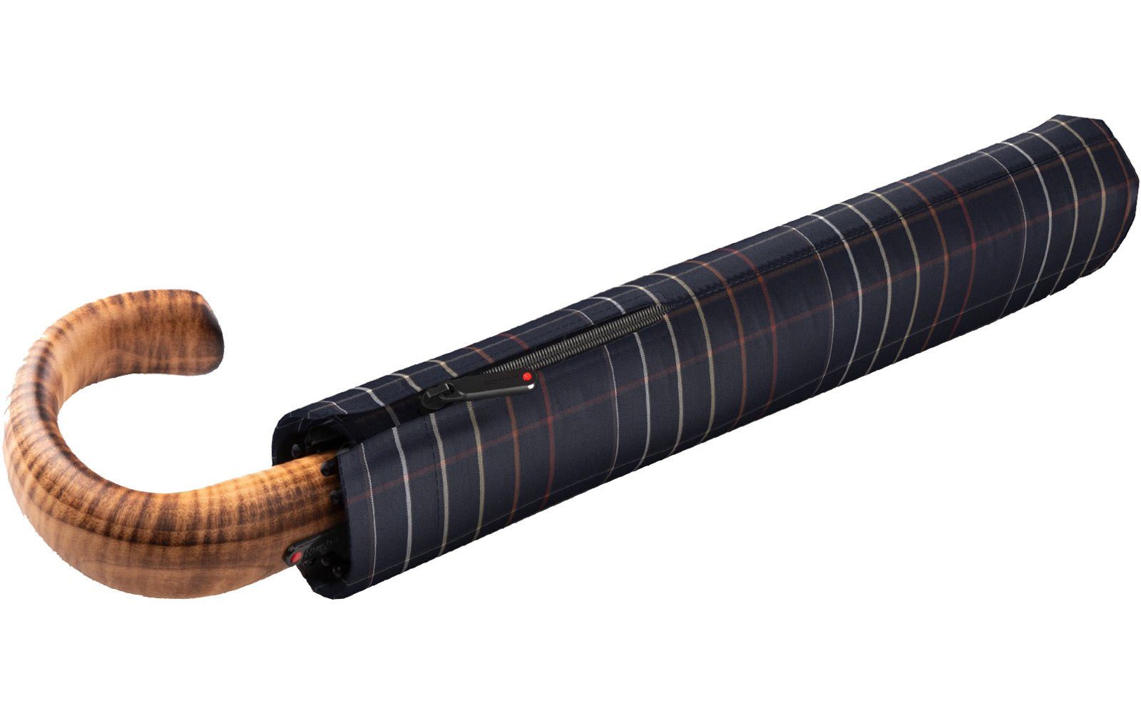 Knirps® Taschenregenschirm sehr stabiler Schirm für Herren mit Auf-Automatik, besonders edel durch den Rundhakengriff aus Holz