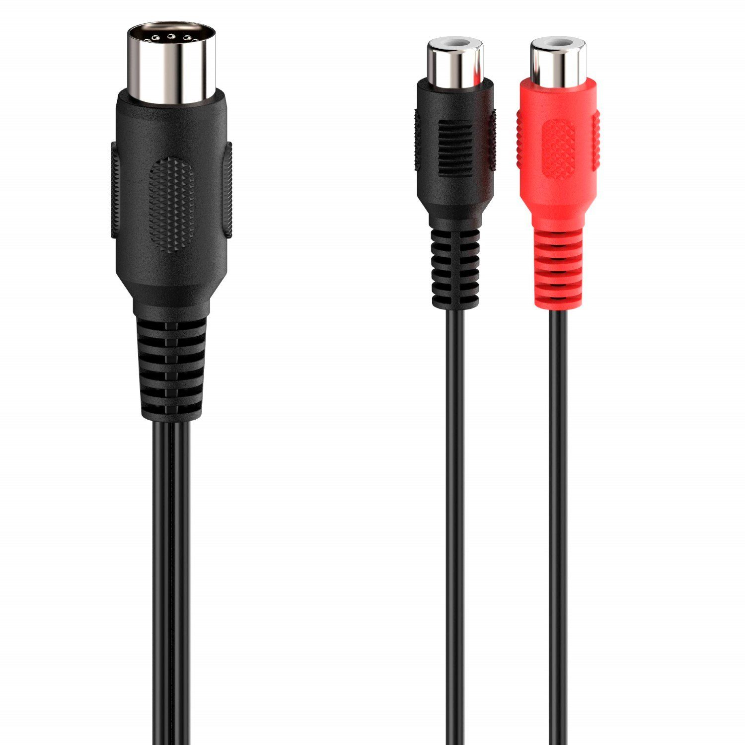 Hama Audio-Adapter Cinch Kupplung auf DIN 5 polig Audio-Kabel, RCA-Buchse, DIN 5-Pol. Stecker (10 cm), 2x Cinch-Buchse auf DIN-Stecker Chinch Stereo – Bild 2 von 3