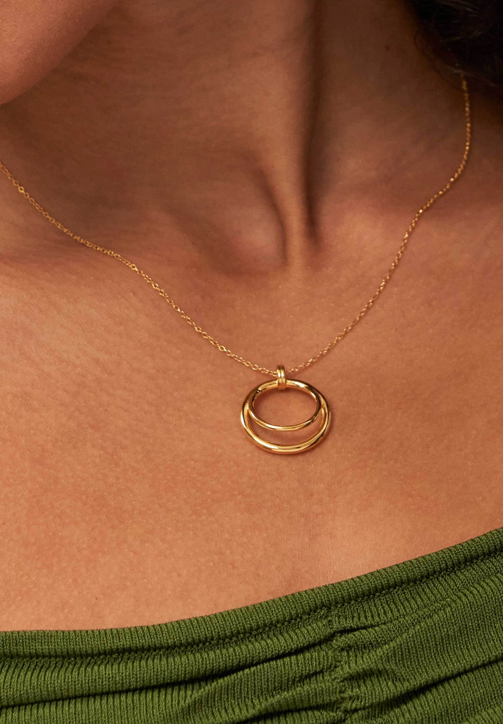Stilnest Kettenanhänger Duo Kreise 925 Sterling Silber