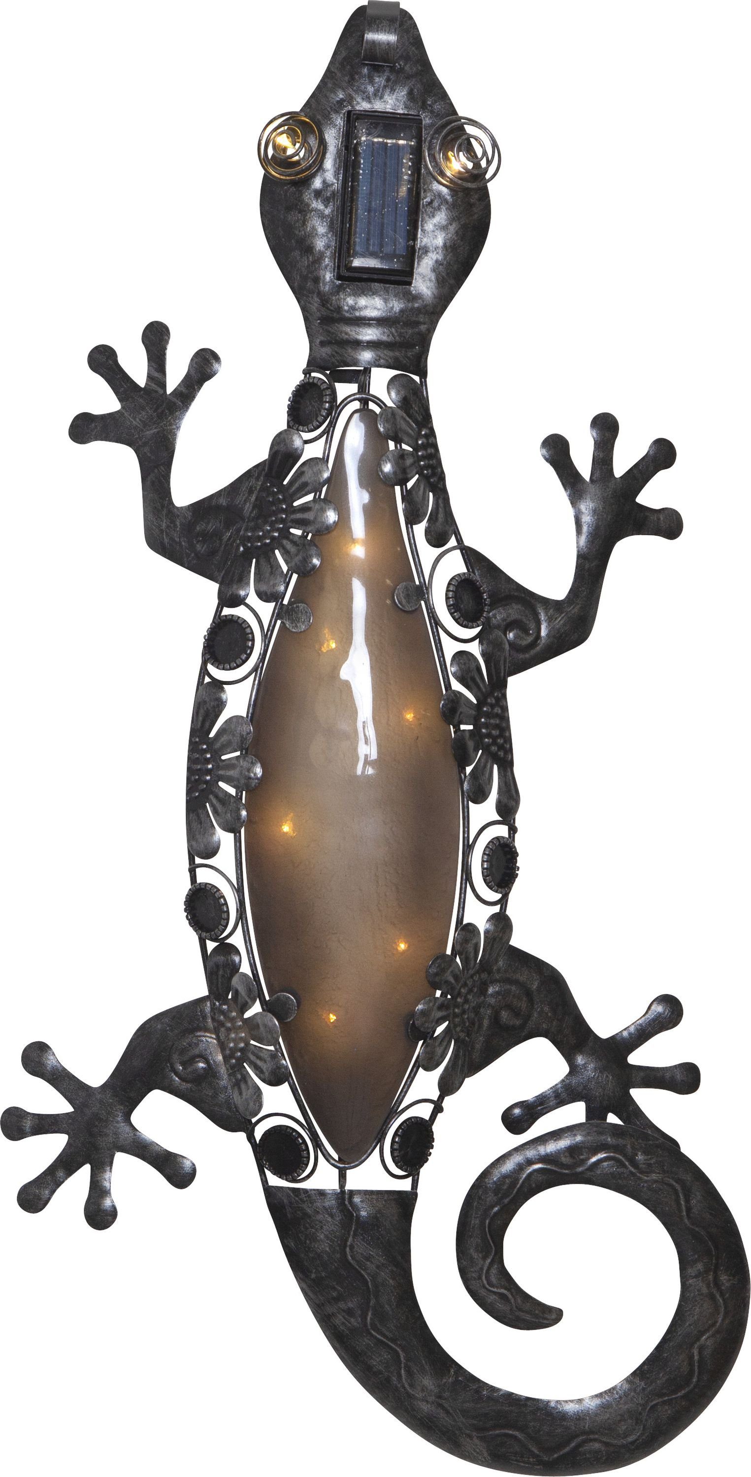 STAR 'Gecko', TRADING Star Außen-Wandleuchte Eidechse LED-Solar-Wanddeko