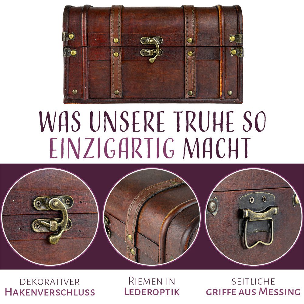 Kingpower Schatzkiste Auswahl Schatztruhe aus Holz mit Schloss Schatzkiste Holztruhe