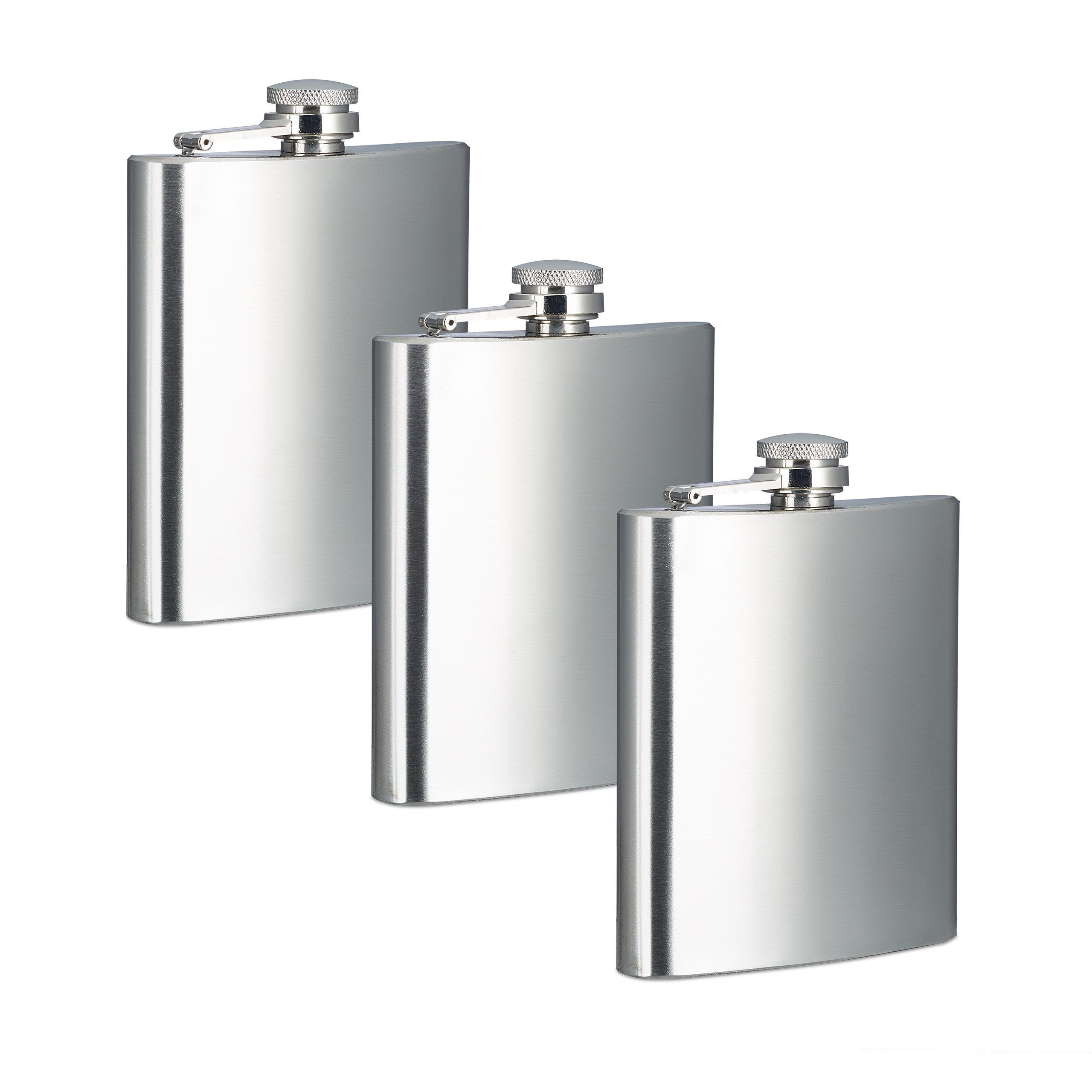 Flachmann 3 x Flachmann aus Edelstahl 200 ml