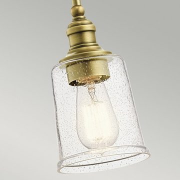 Licht-Erlebnisse Deckenleuchte LIODA, ohne Leuchtmittel, Deckenlampe Messing E27 Glas Metall Jugendstil