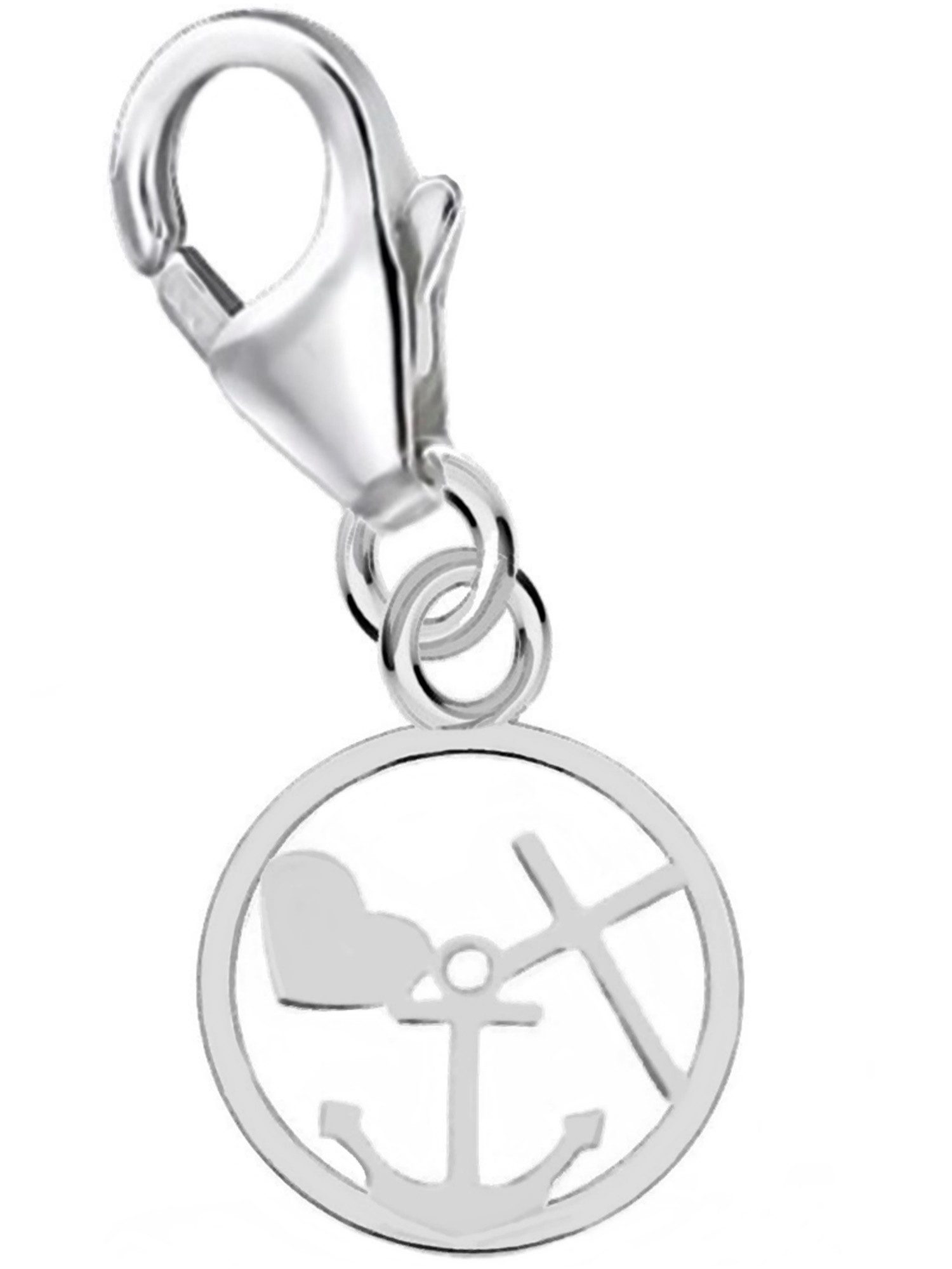 Charm Anker kleiner Anker Kreuz Herz Charm Anhänger für Bettelarmband 925 Silber