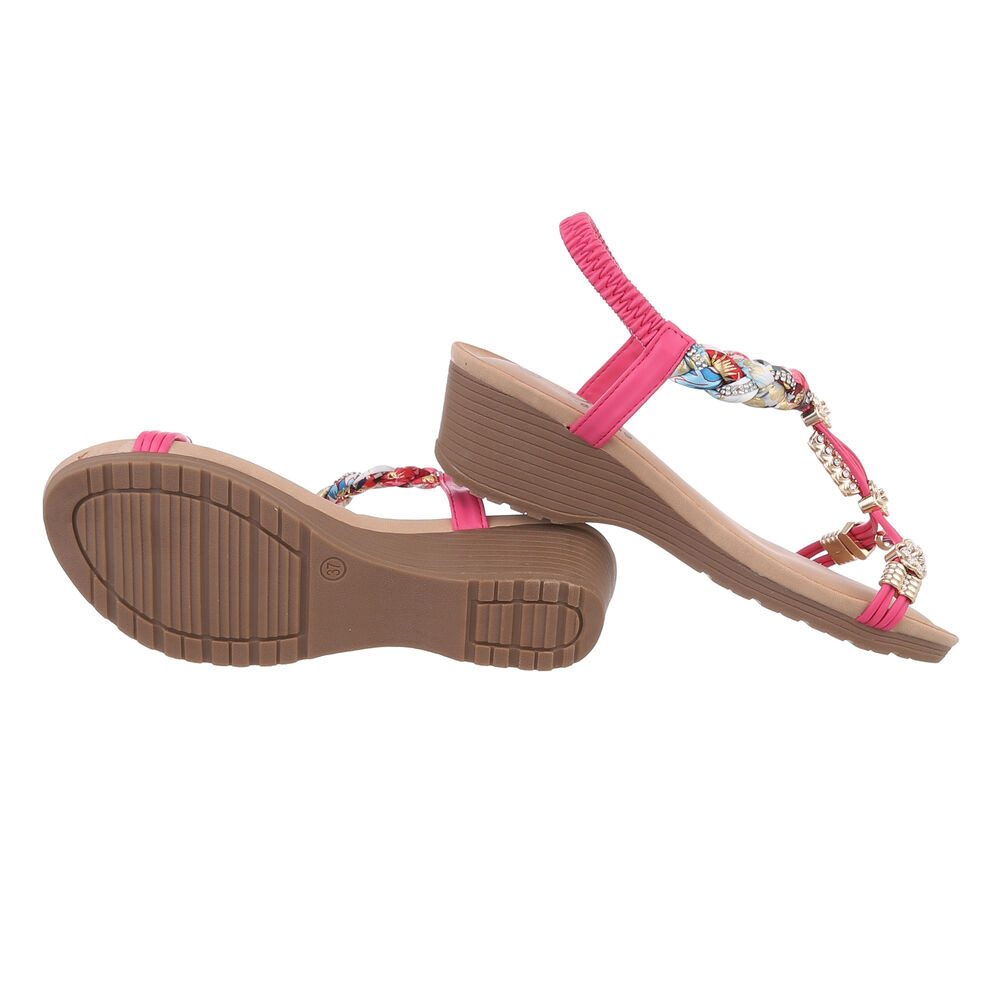 Ital-Design Damen Freizeit Keilsandalette (86016730) Keilabsatz/Wedge Keilsandaletten in Pink