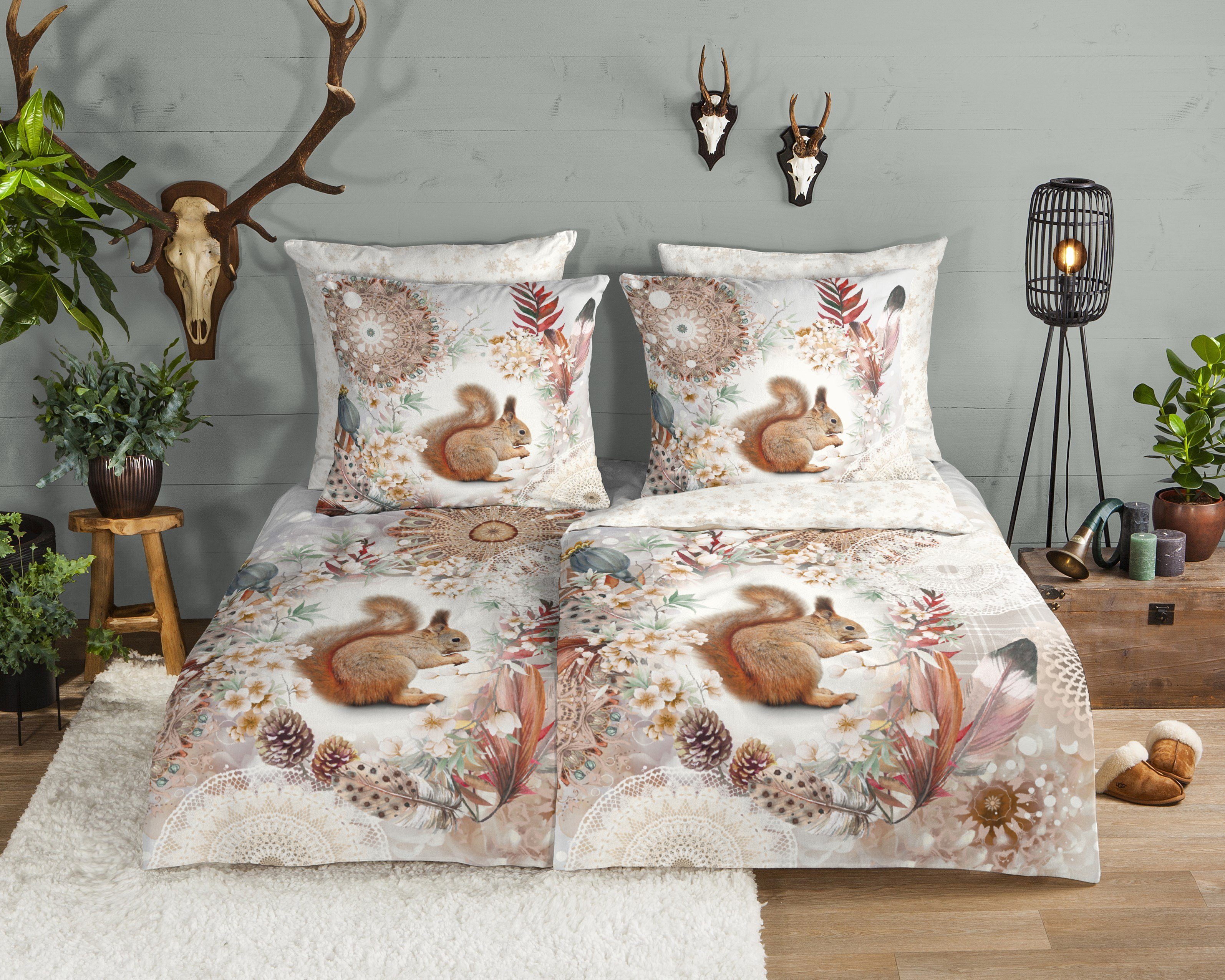 hip Bettwäsche Biber Bettwäsche 135 X 200 cm + 1 x 80 X 80 cm Romar natur, günstig online kaufen