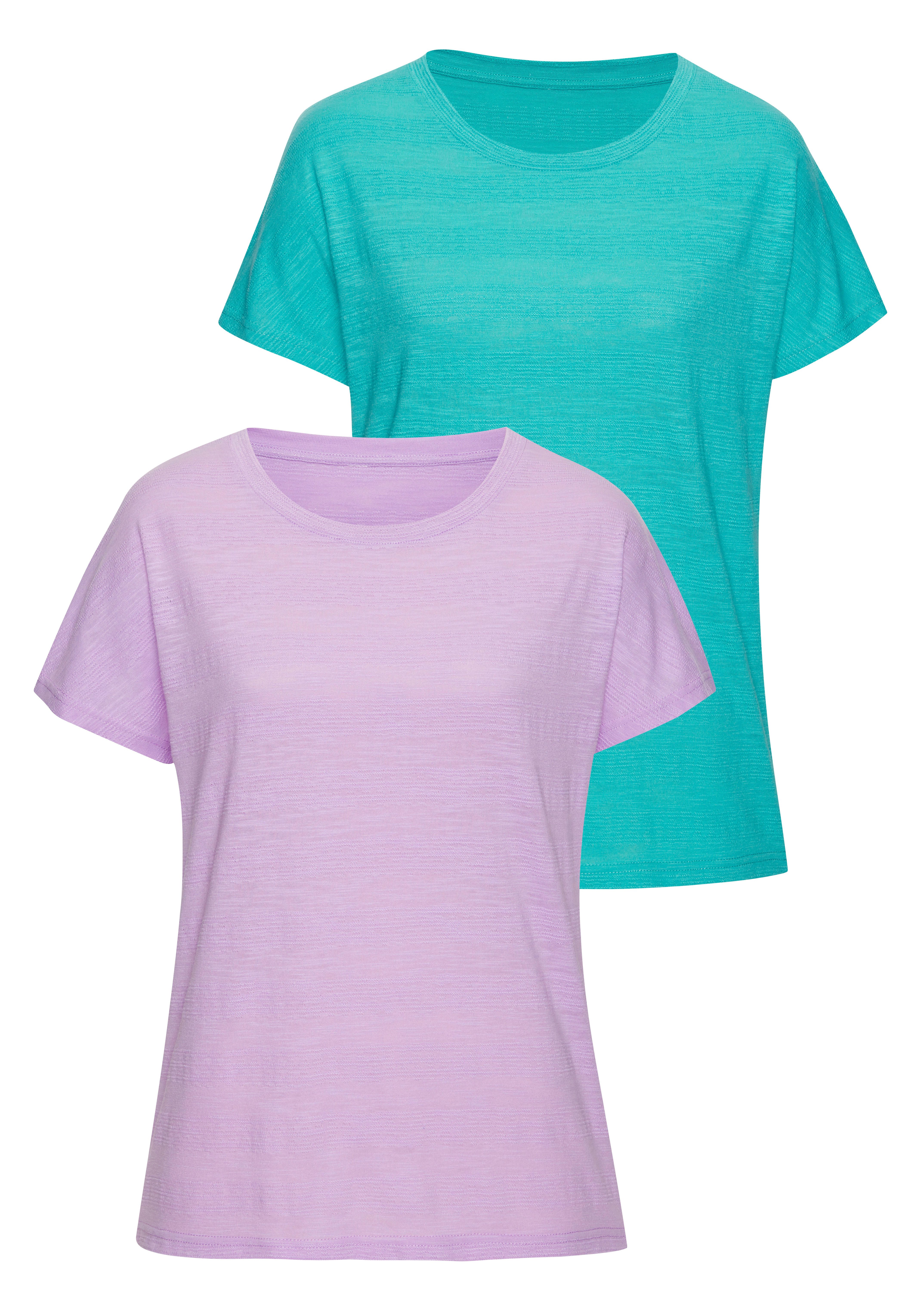 Vivance T-Shirt mit modischer Strukturoptik (2er-Pack) aus pflegeleichter Qualität mit Baumwolle. € 34,99