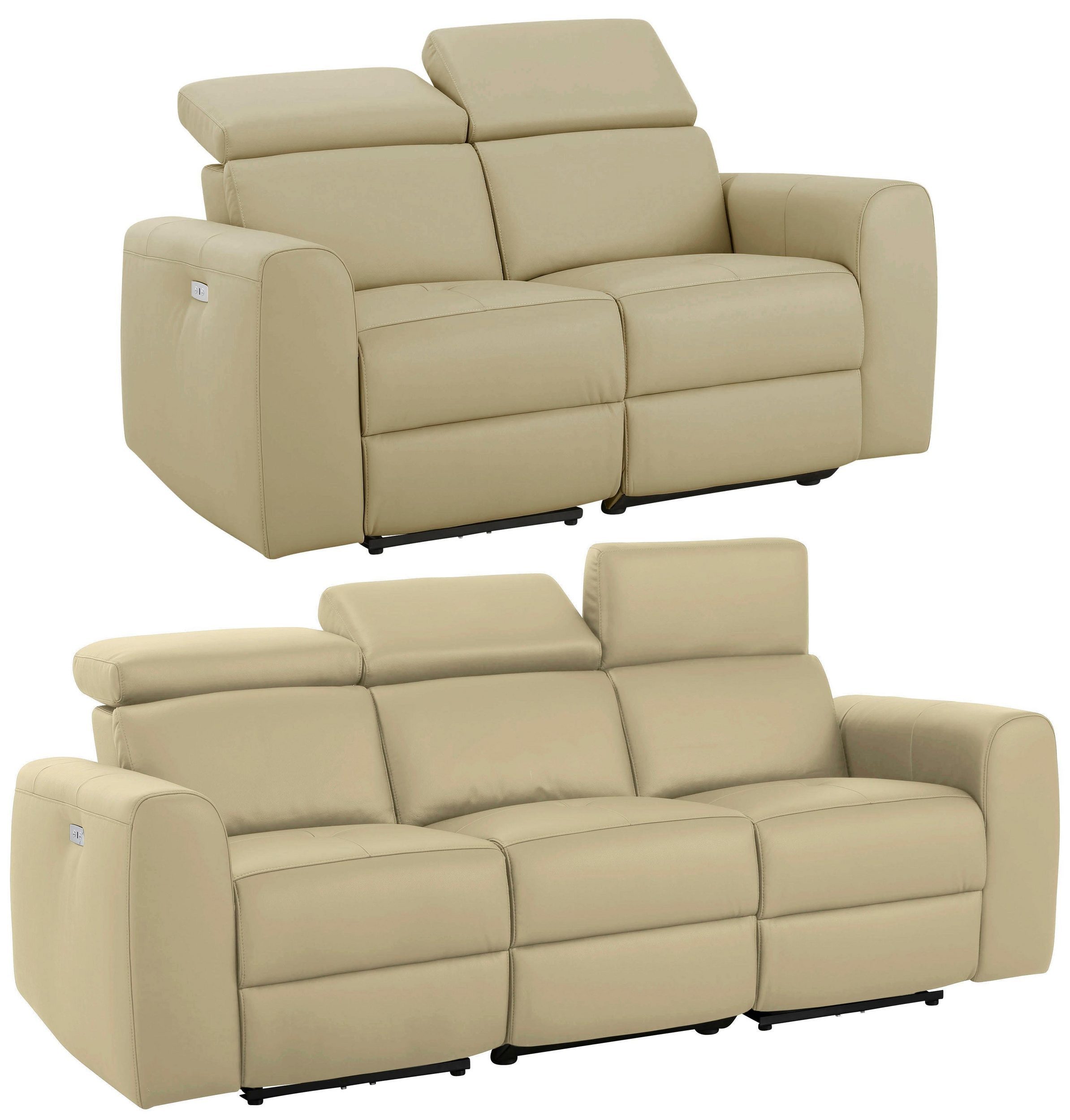 loft24 Sofa Carla, Set 2 Teile, Relaxsofa manuell, Couch mit Relaxfunktion, Wohnlandschaft, modern