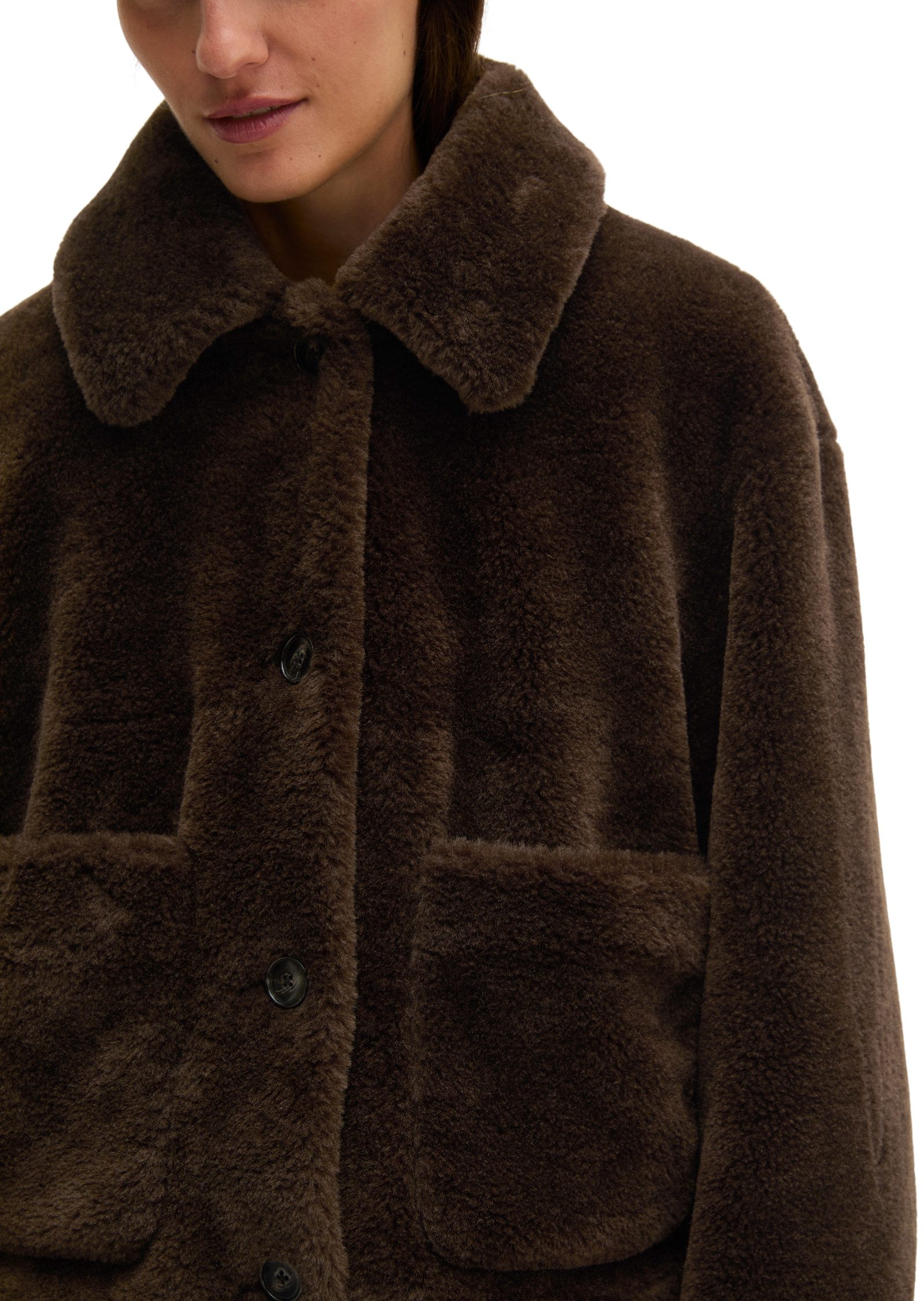 Marc O'Polo Plüschjacke Teddyplüsch regular aus recyceltem Polyester – Bild 3 von 5