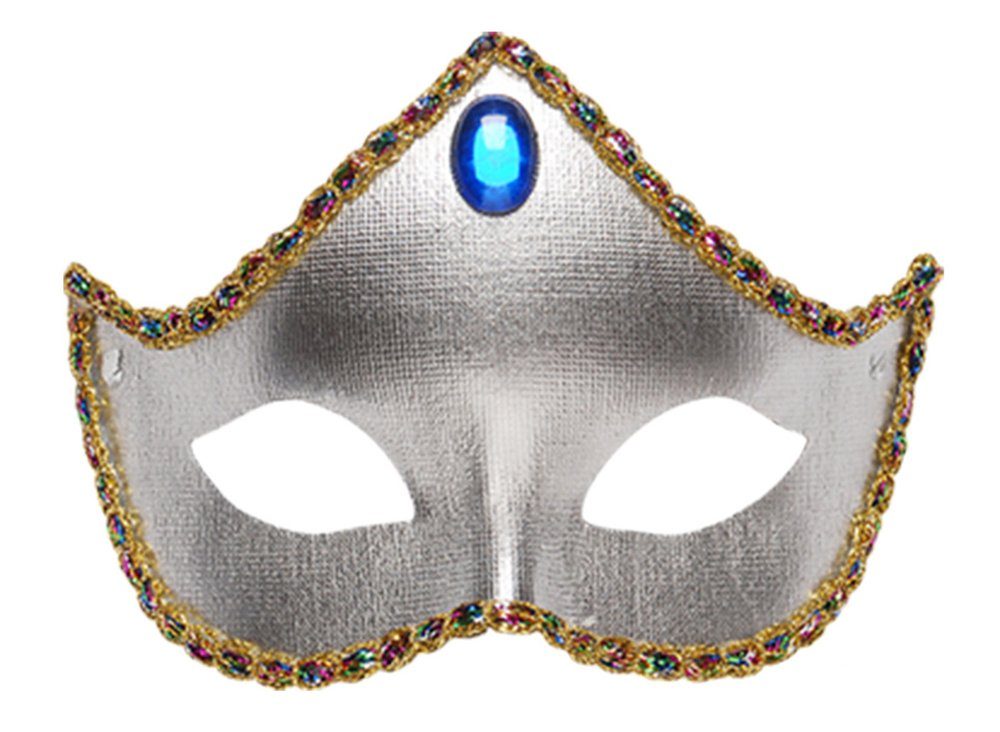 Widmann S.r.l. Verkleidungsmaske Domino Augenmaske Silber