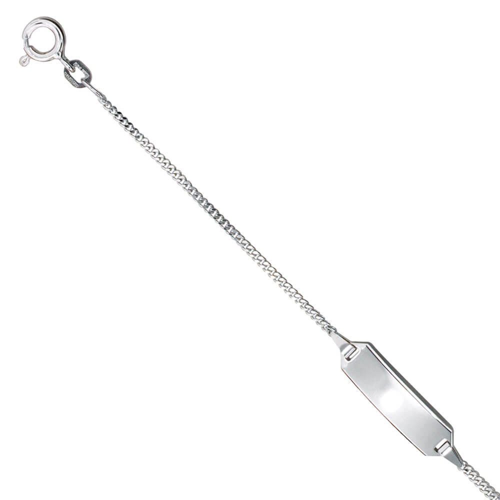 Schmuck Krone Goldarmband Schildband, 585 Weißgold, Kinder, 14cm, Gold 585