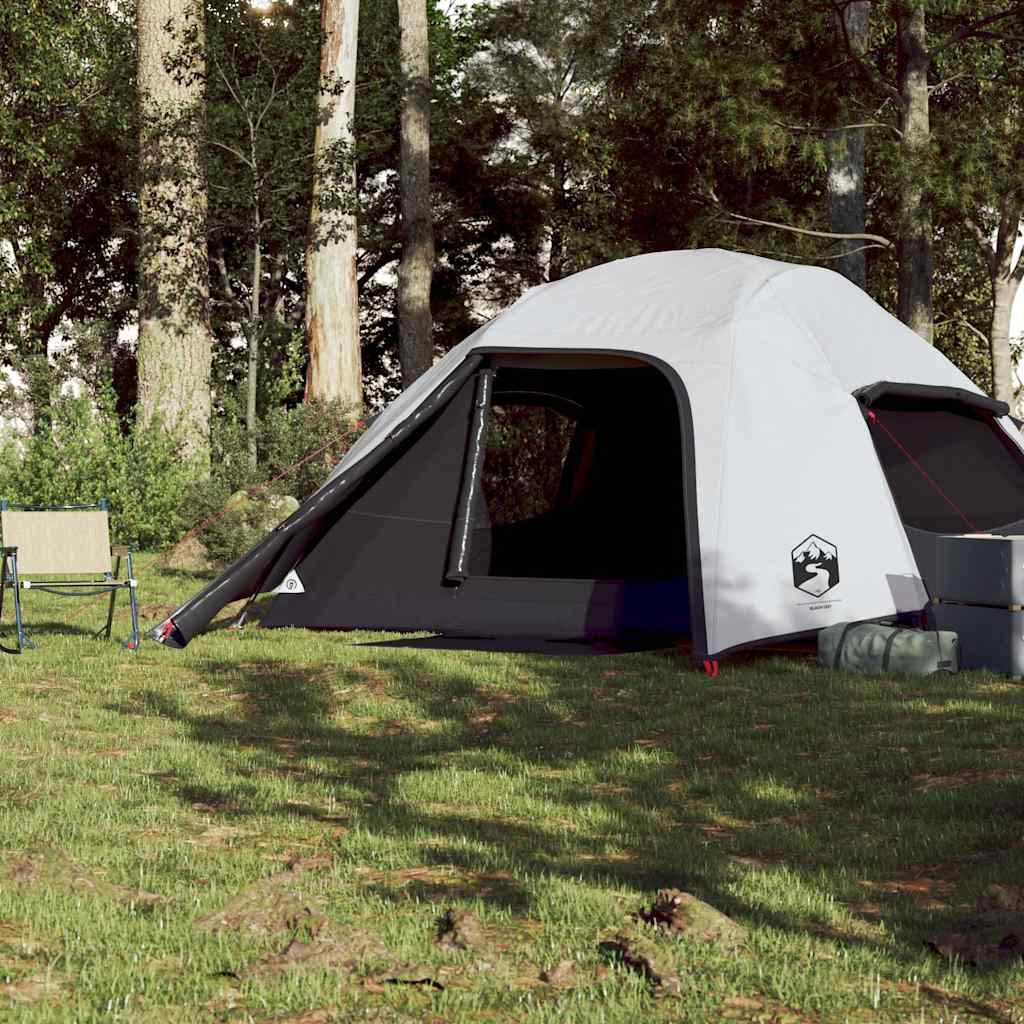 vidaXL Kuppelzelt Kuppel-Campingzelt 4 Personen Weiß Dunkel Wasserdicht, (1 tlg)