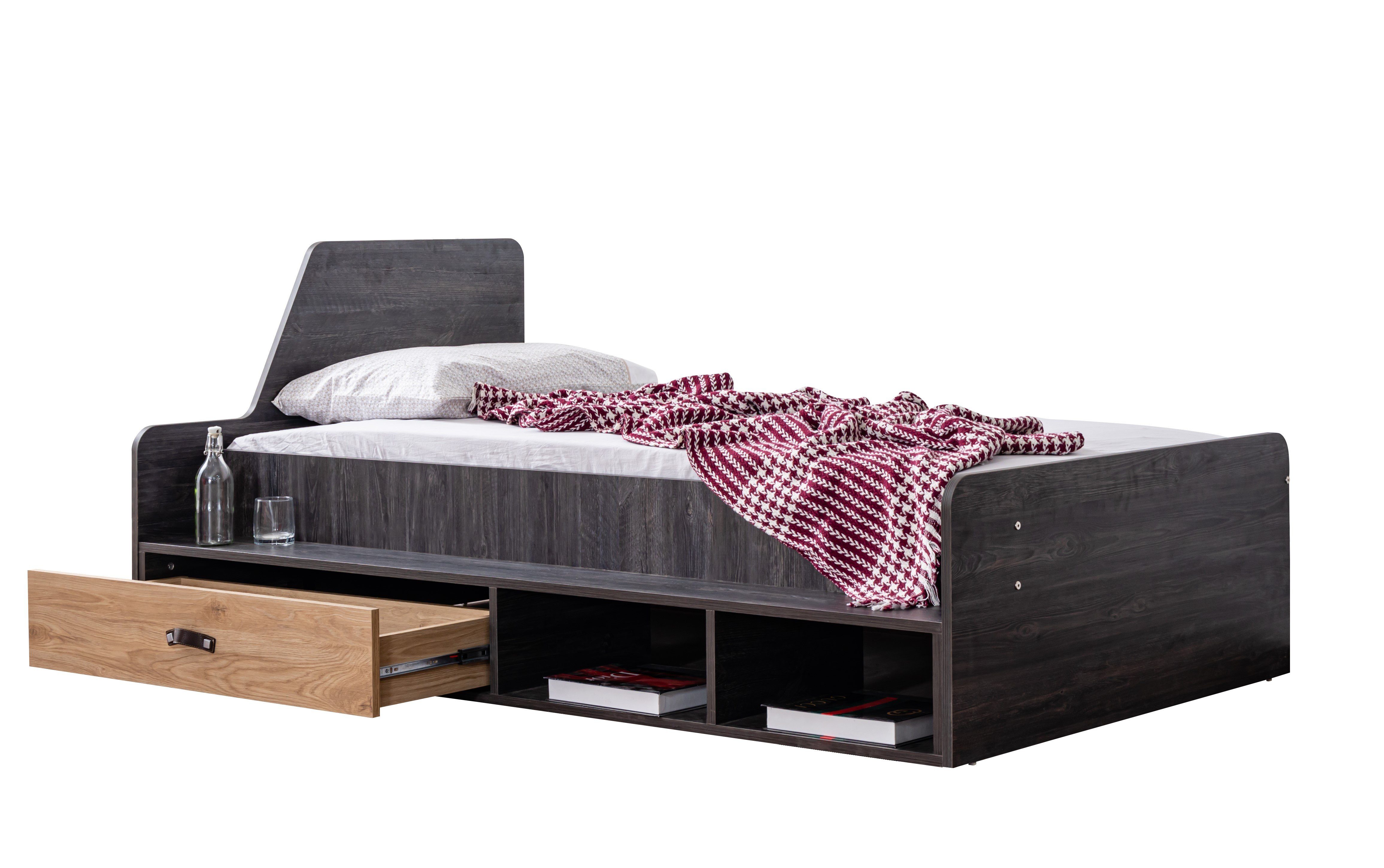 Möbel-Lux Hochbett Aktif (Set, mit Regaltreppe Schlafplätze, mit Jugendbett) zwei