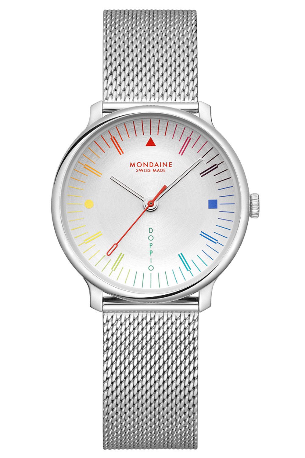 MONDAINE Quarzuhr MLE.33112.SM, für Damen Doppio mit Mesh-Band 33 mm