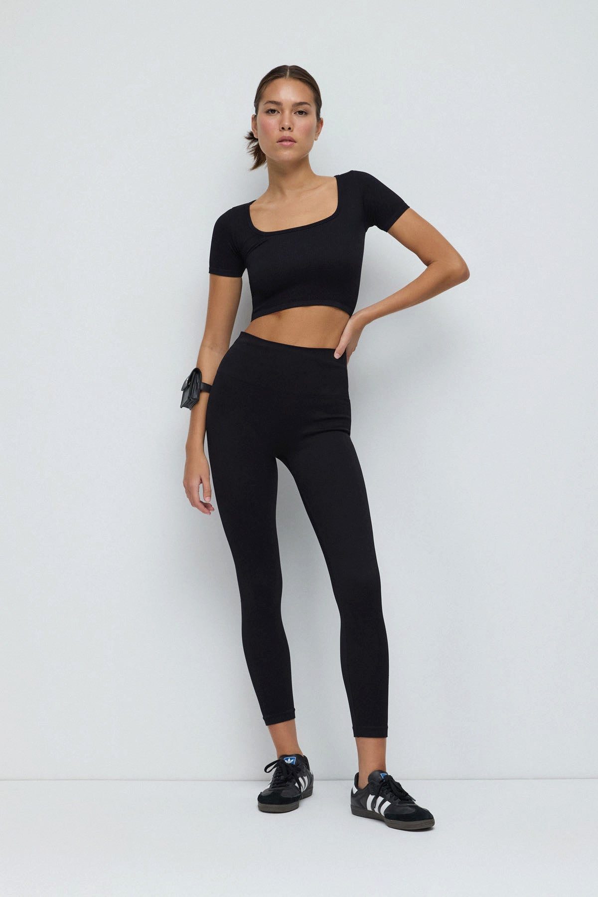 Crop-Top Kurzärmeliges Crop-T-Shirt