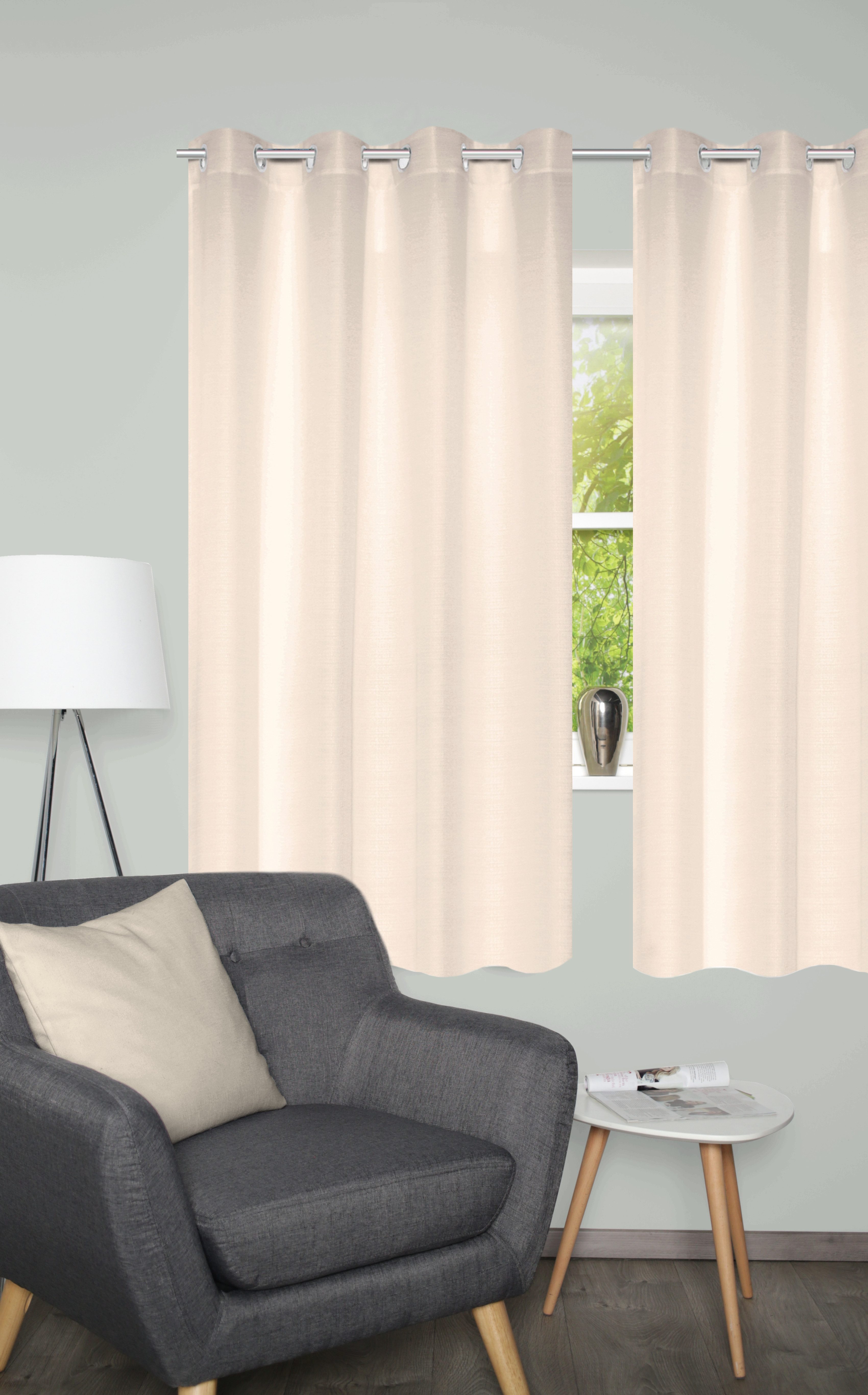 Home Basics Vorhang BENOGA 2er SET (2 St), Ösen, blickdicht, SET, Ösenschal, Uni, Dekostruktur