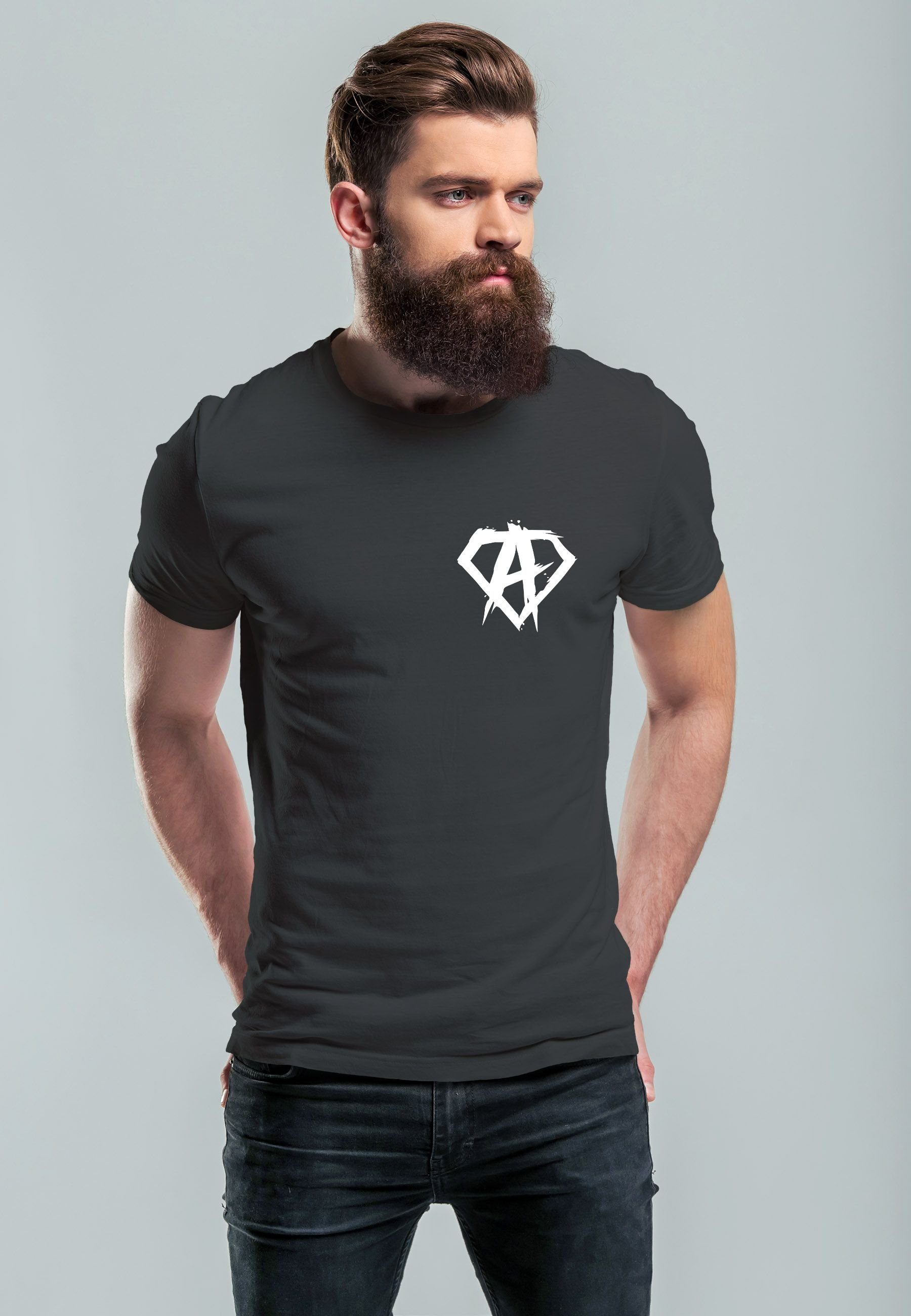 Neverless Print-Shirt Herren T-Shirt Print Aufdruck günstig online kaufen