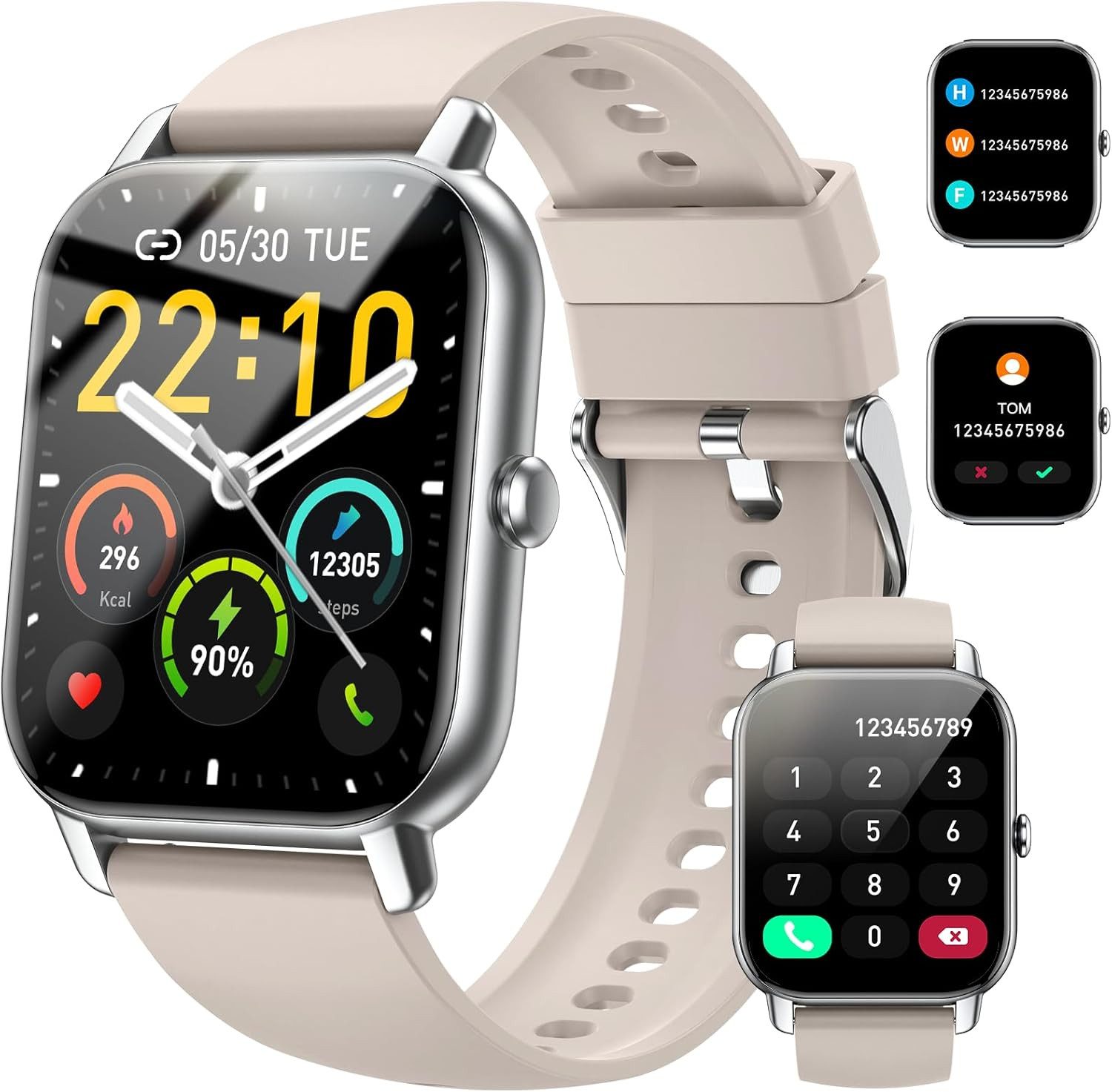 Smartwatch,Fitness Tracker uhr für Damen Herren mit Telefonfunktion Watch
