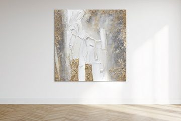 YS-Art Gemälde Fantasie, Quadratisches Gold Leinwand Bild Abstrakt