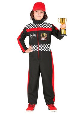 Widdmann Kostüm Formel 1 Rennfahrer, Schnittiger Overall für kleine Rennsportler