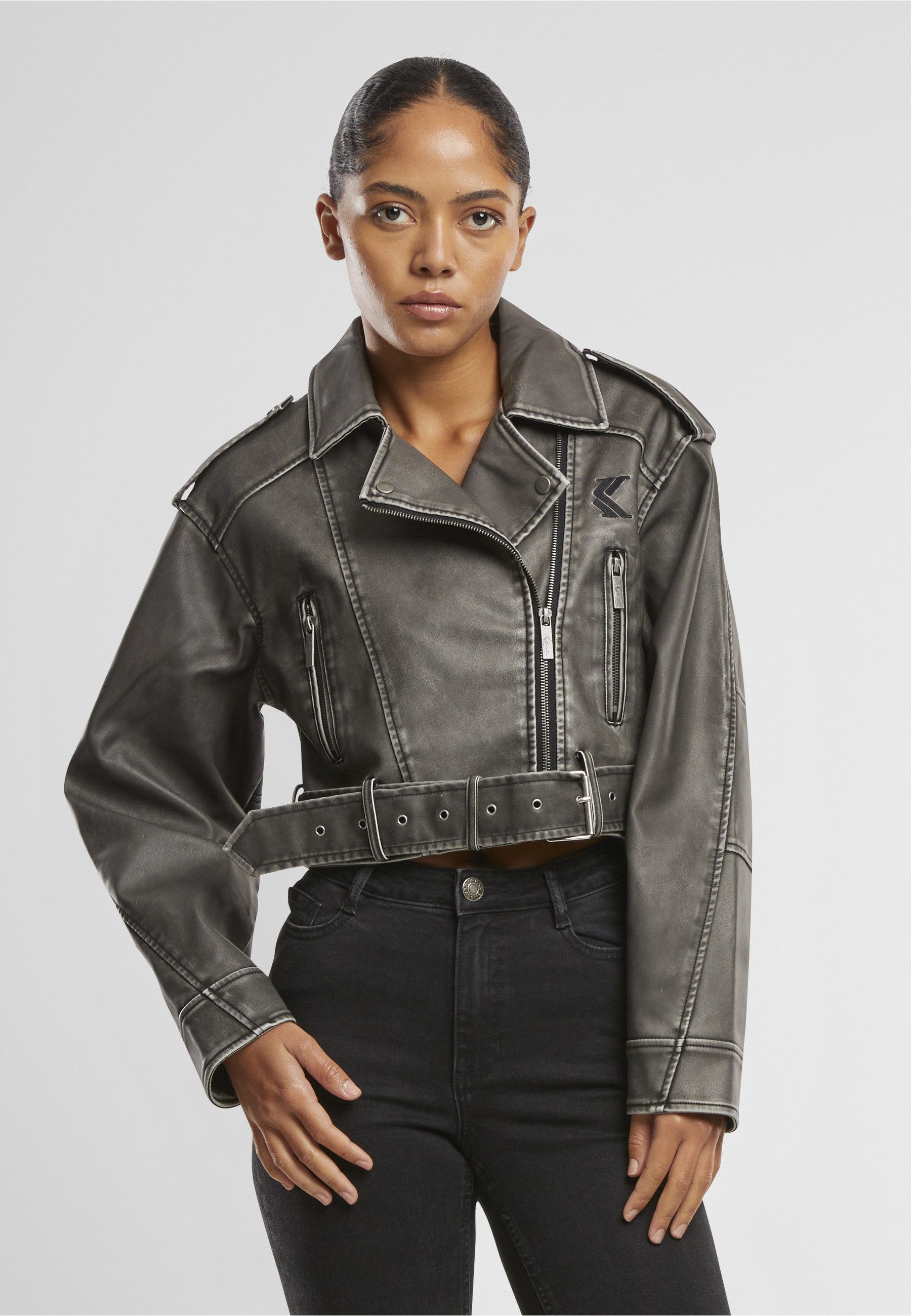 Karl Kani Winterjacke Karl Kani Karl Kani OG Short OS Pu Biker Jacket (1-St)