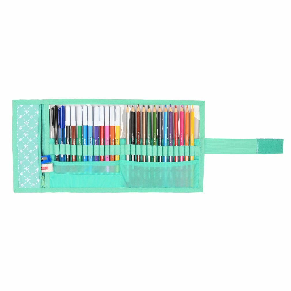 Thumbnail - safta Federmäppchen Federmäppchen mit Zubehör Glow Lab Pepa Einklappbar grün (27 Stücke)
