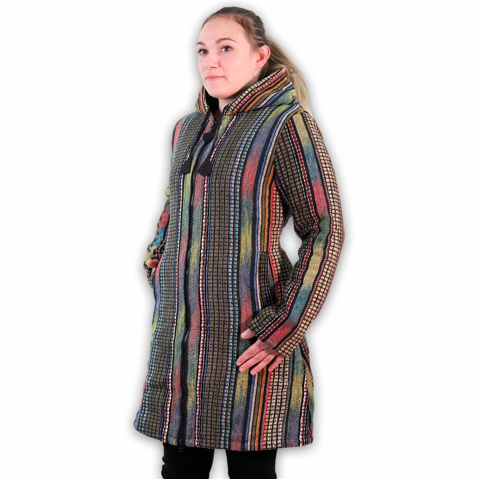 KUNST UND MAGIE Langjacke »Damen Gheri Jacke mit Kapuze -Hippie Goa Boho  Damen Mantel Bunt« online kaufen | OTTO