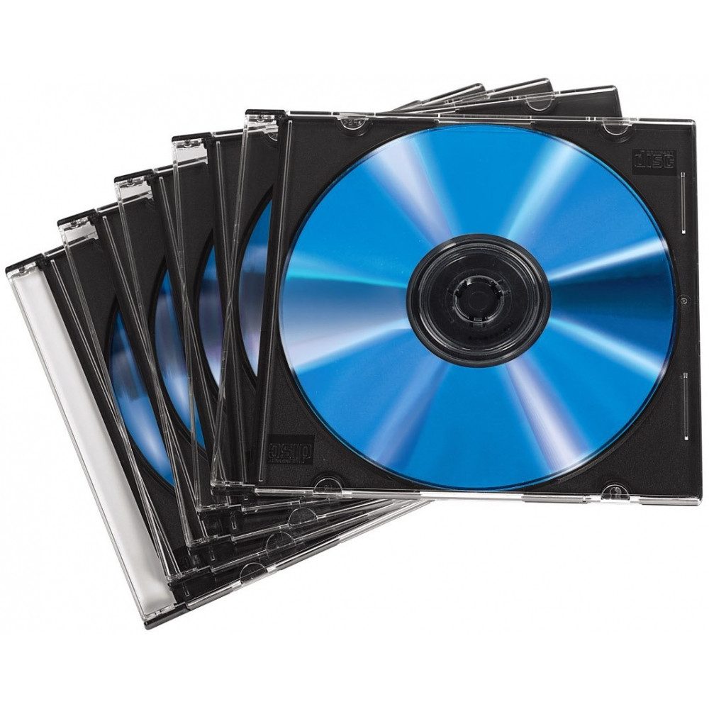 Hama CD-Hülle Hama CD-Leerhülle SlimLine 50er-Pack transparent/schwarz.