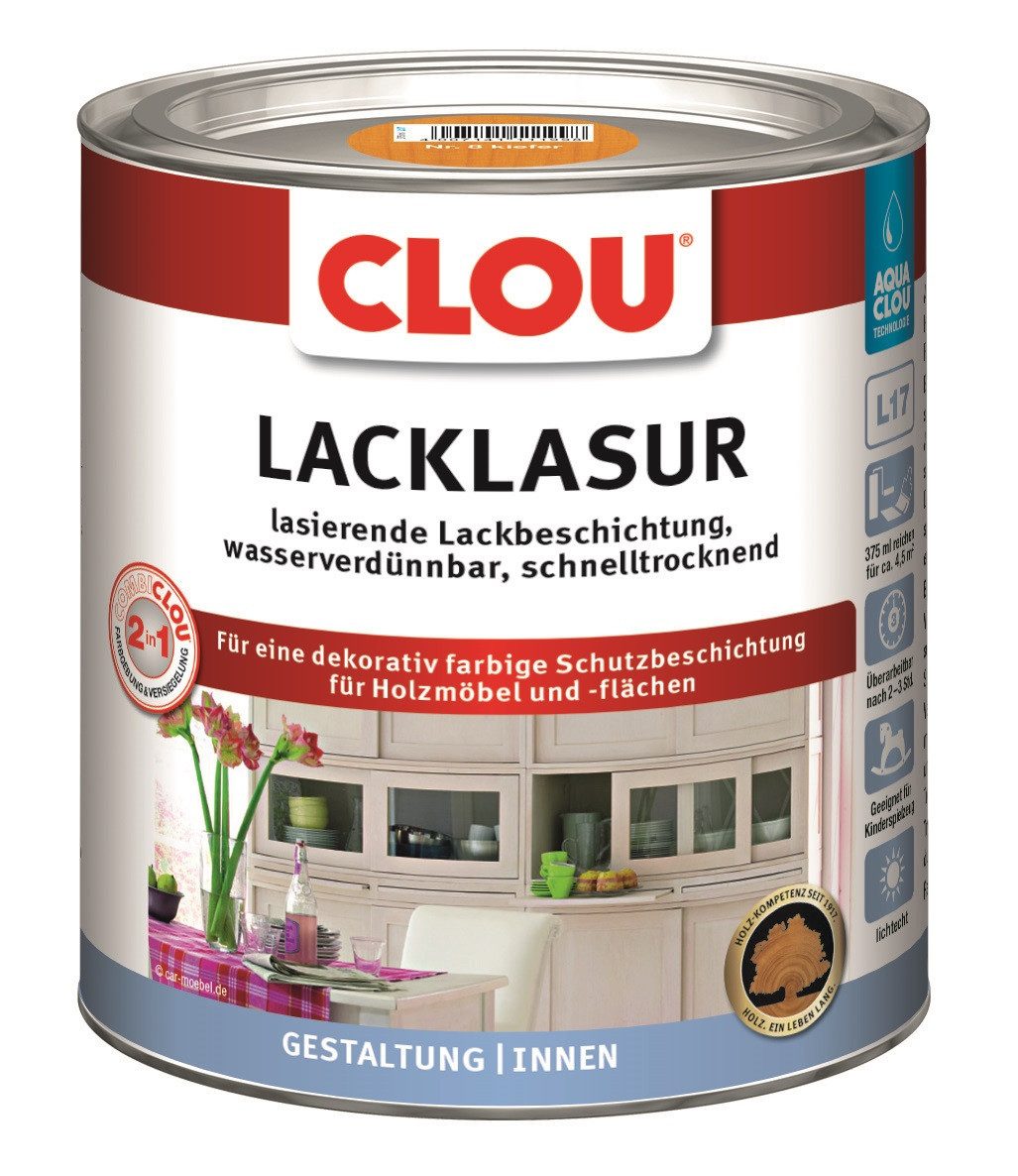 Holzlack Aqua Clou Lacklasur L17 Nr.8 375 ml kieferblond