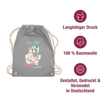 Shirtracer Turnbeutel Just a girl who loves anime & cats, Anime Geschenke