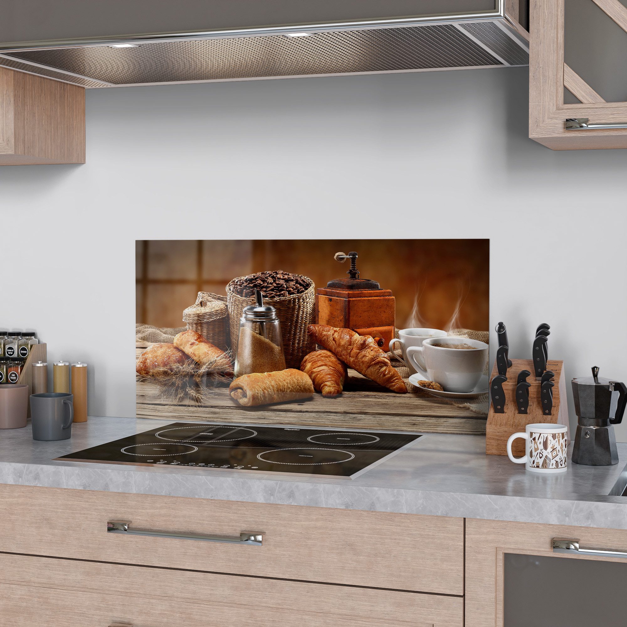 DEQORI Küchenrückwand 'Genussvolle Pause', Glas Spritzschutz Badrückwand He günstig online kaufen