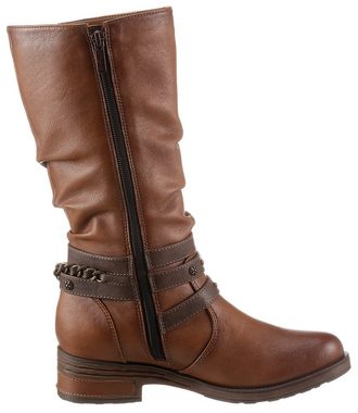 Mustang Shoes Stiefel mit Nietenband und Zierkette