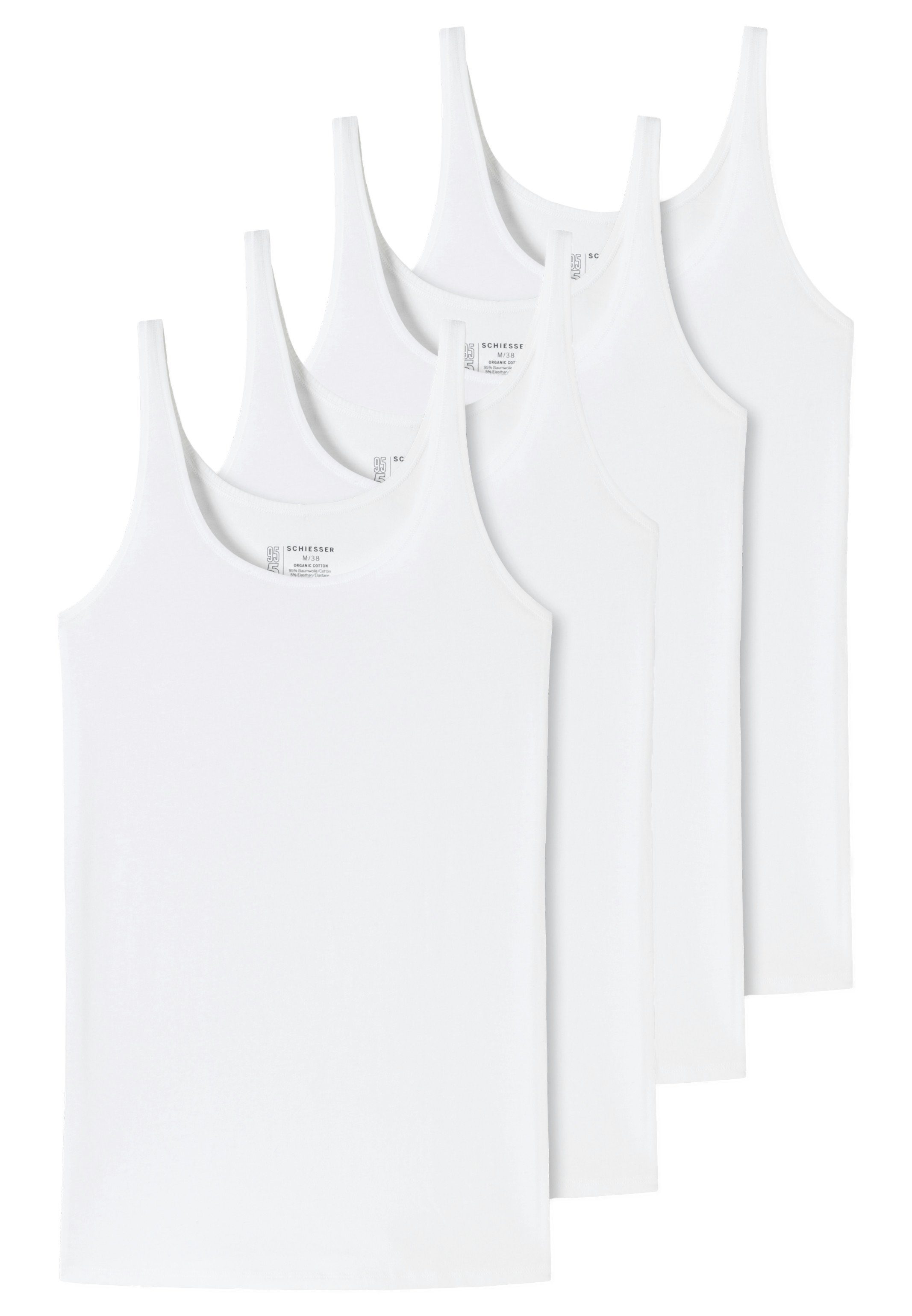 Schiesser Unterhemd 4er Pack 95/5 Organic Cotton (Spar-Set, 4-St) Unterhemd / Top - Baumwolle -