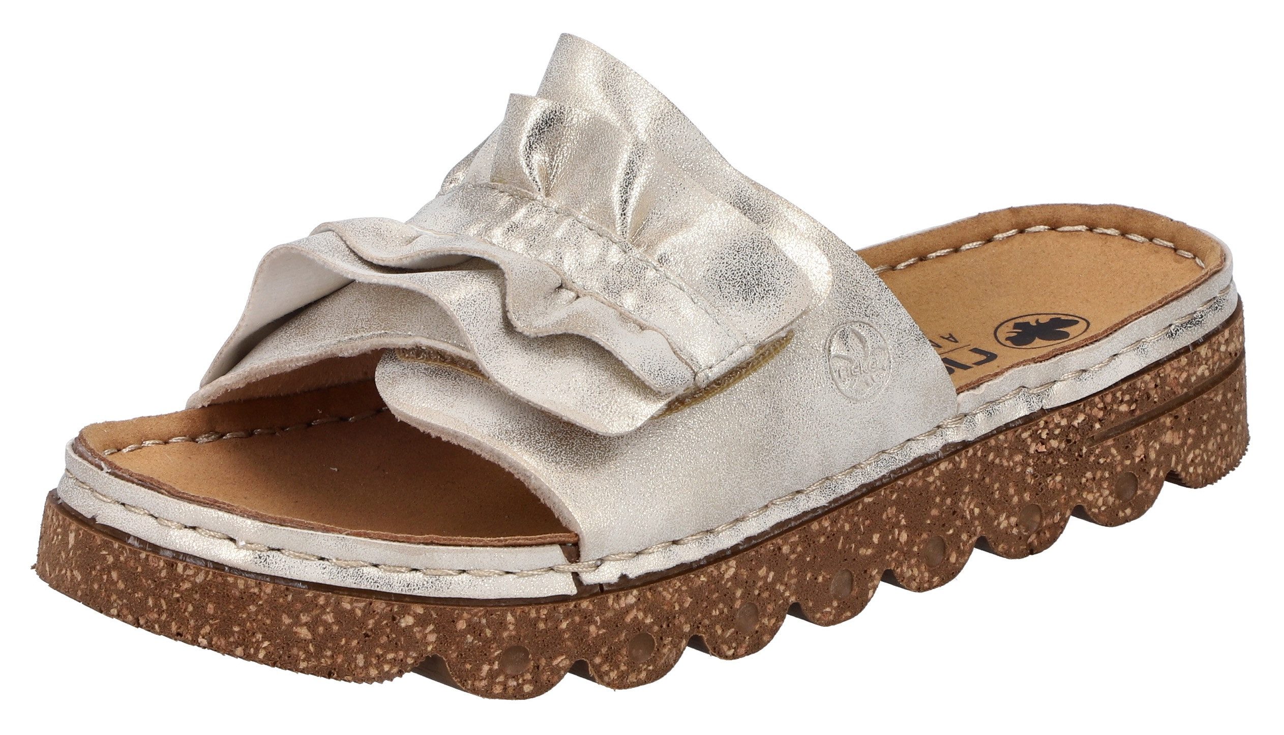 Rieker Pantolette Sommerschuh, Strandschuh, Hausschuh mit modischer Plateau günstig online kaufen