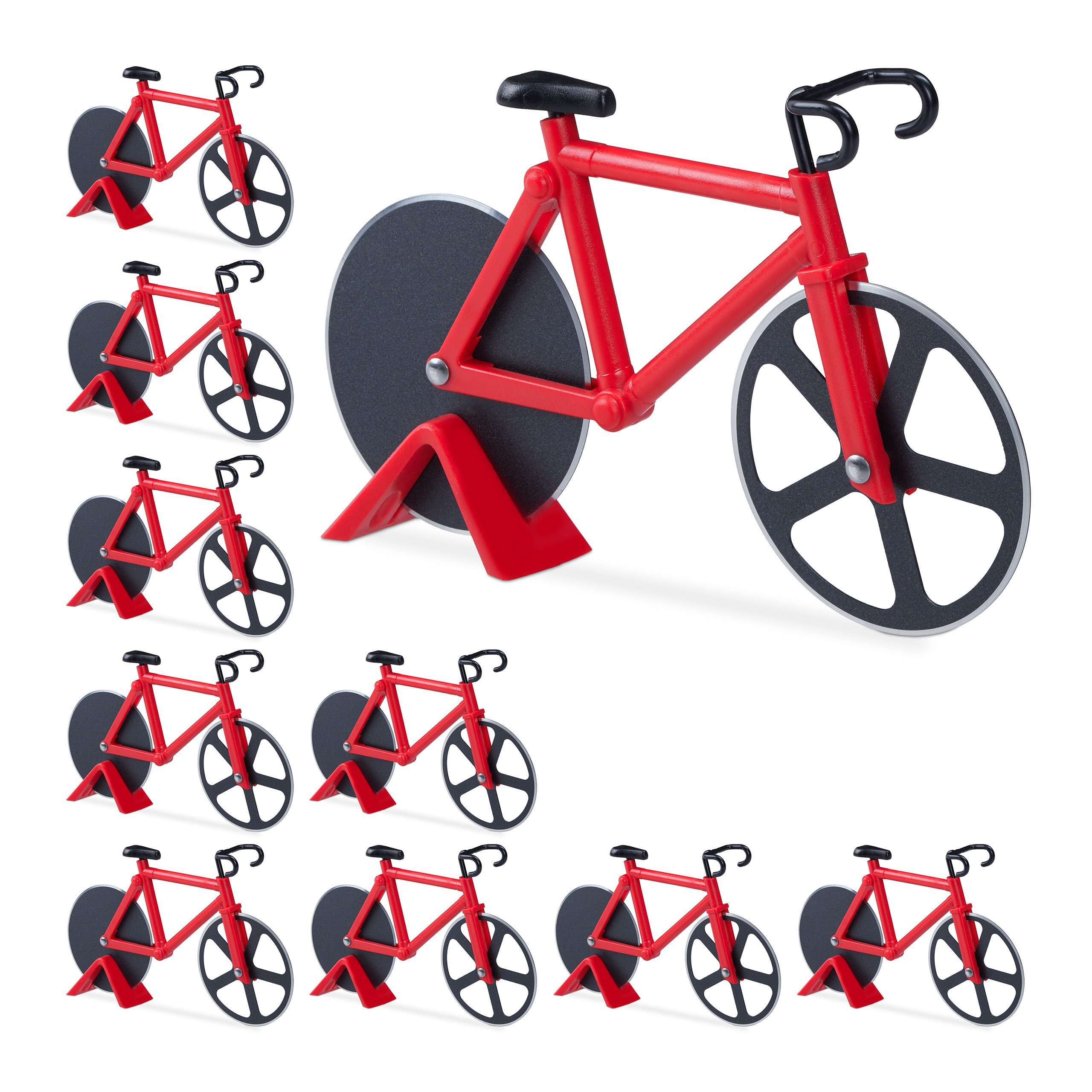 Pizzaschneider 10 x Fahrrad Pizzaschneider rot