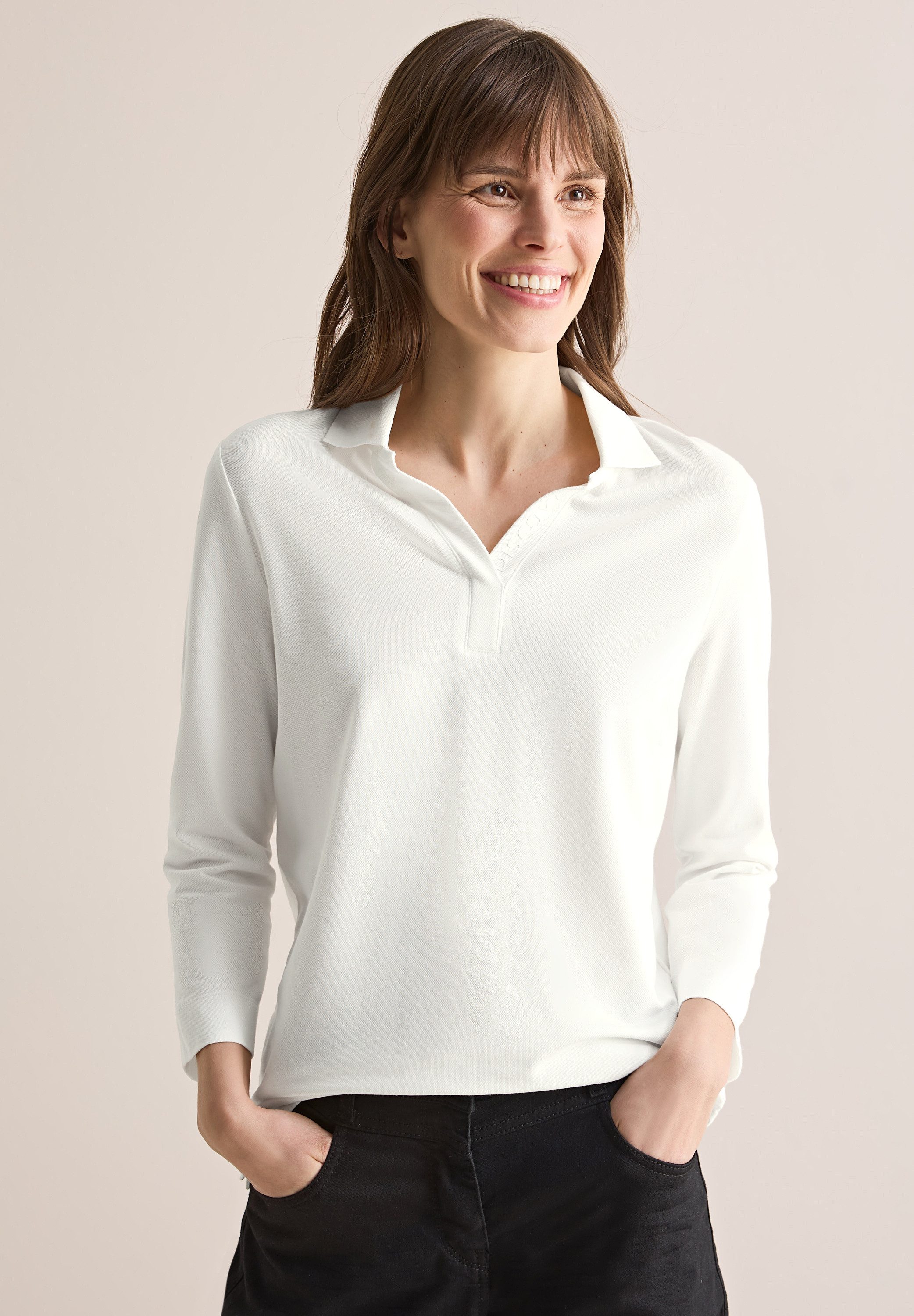 CECIL Poloshirt mit 3/4 Ärmeln