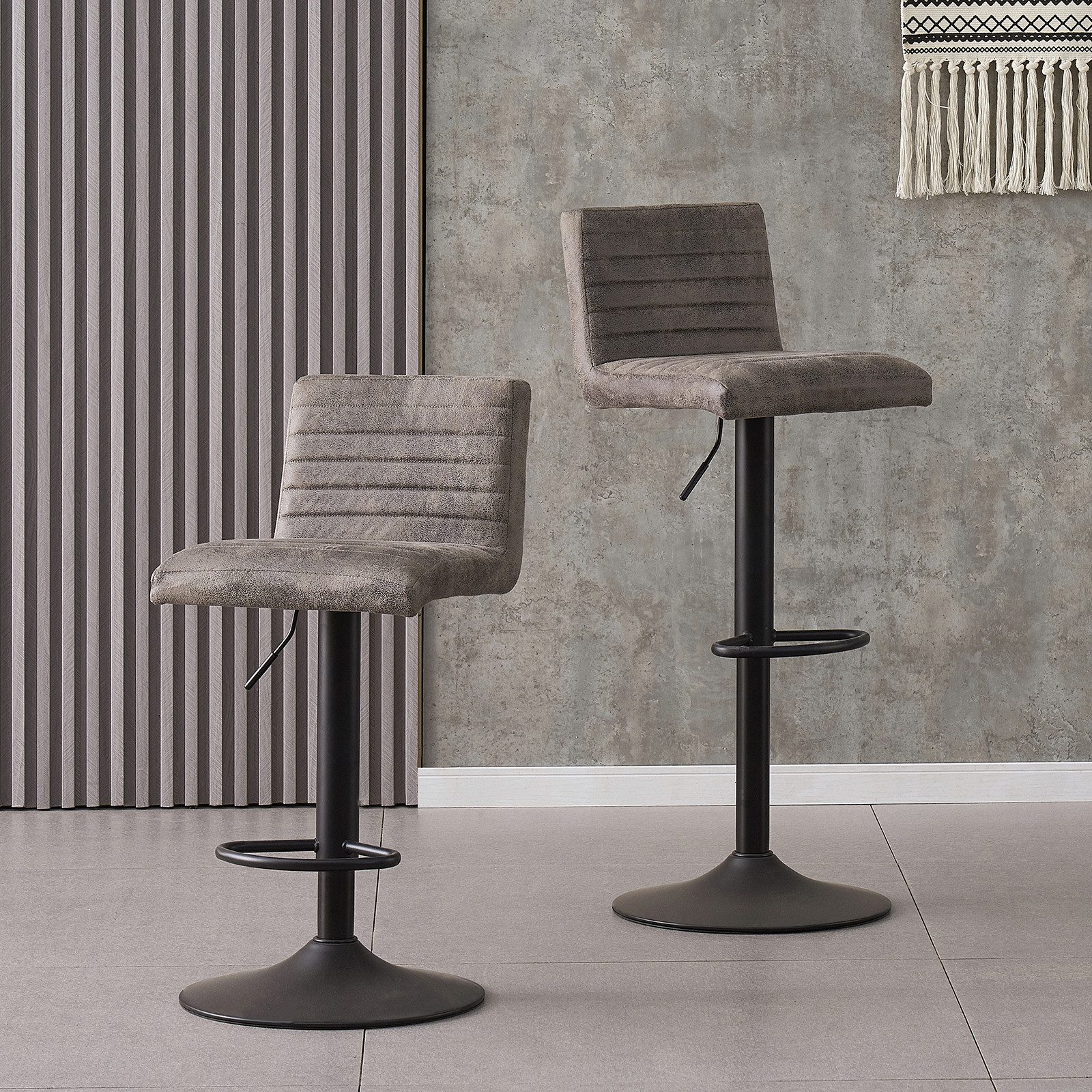 Barhocker 2er-Set Barhocker, höhenverstellbar, 360° drehbar, gepolstert