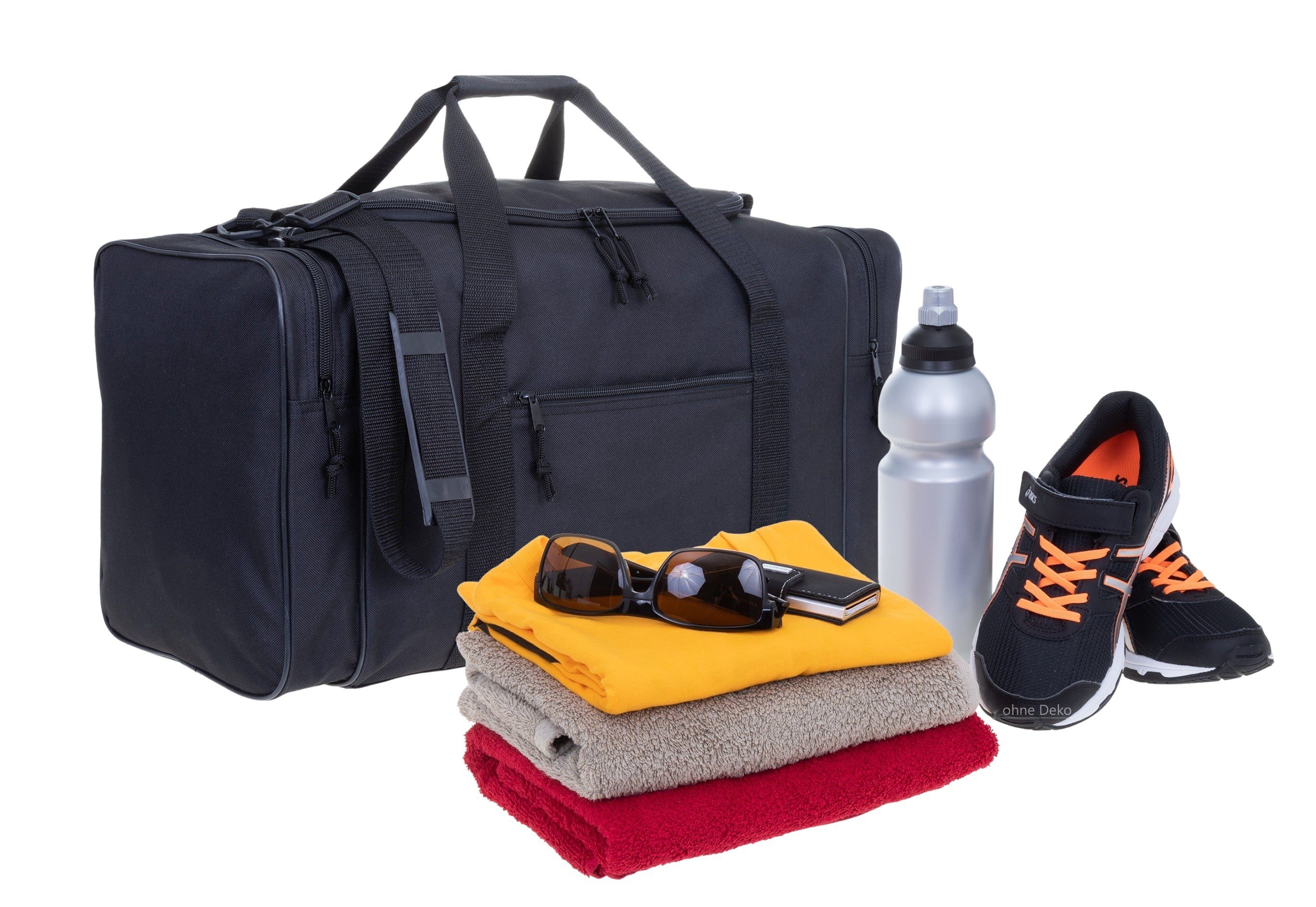 Spear Bags Sporttasche groß Saunatasche Reisetasche Gymbag 55 cm, 40 Liter Gym Tasche Fußballtasche Large + Trinkflasche