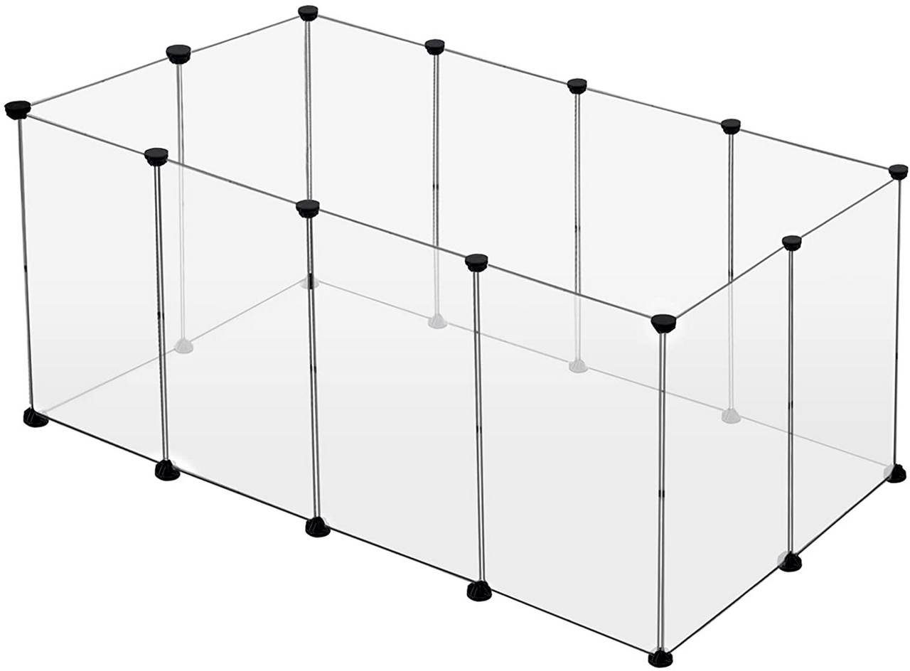 EUGAD Freigehege, 12 Platten (50x70cm/Platte) 200x100x70 cm Weiß