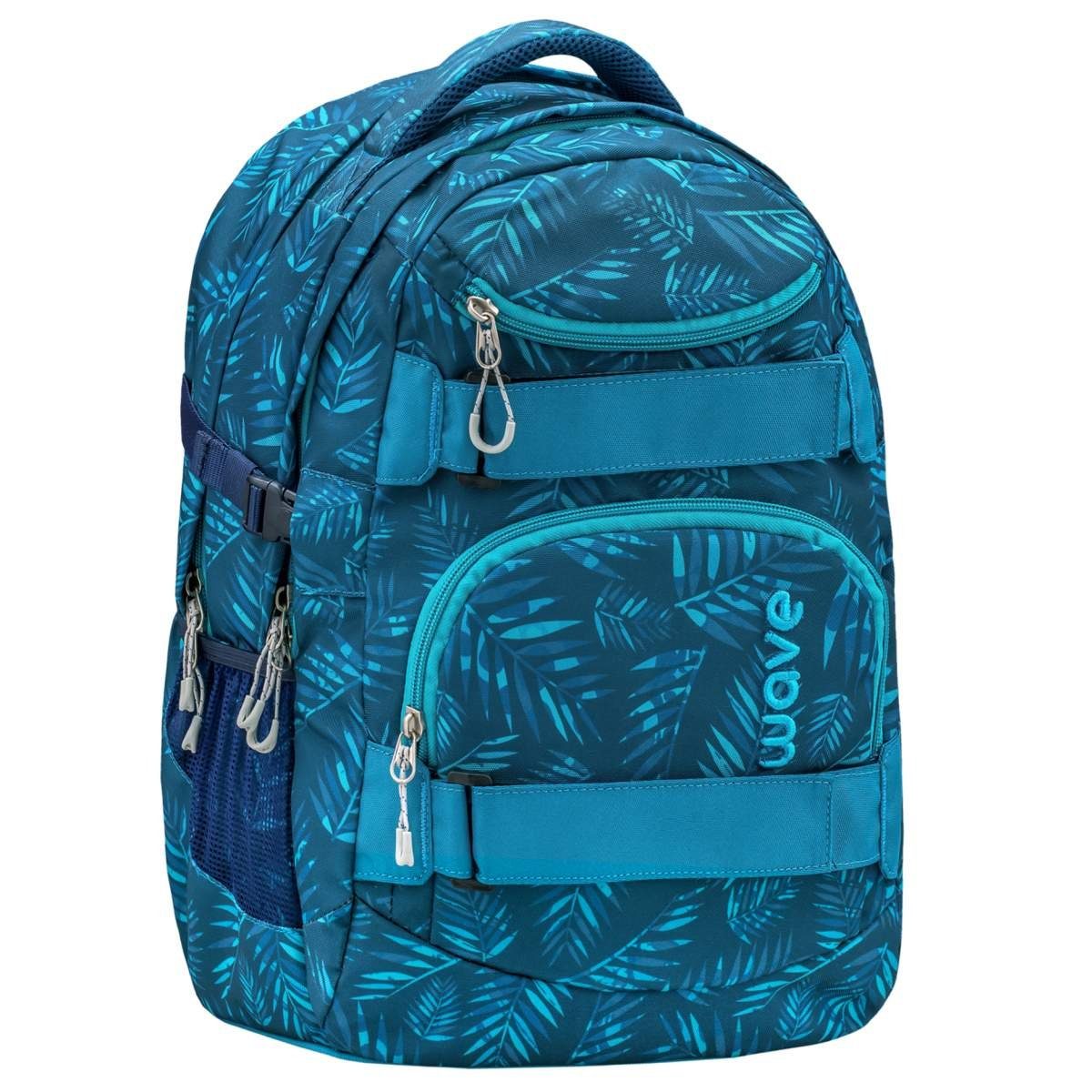 Wave Schulrucksack Infinity, Schultasche, ab 5. Klasse, weiterführende Schule, Mädchen, Jungen Jungle Vibe