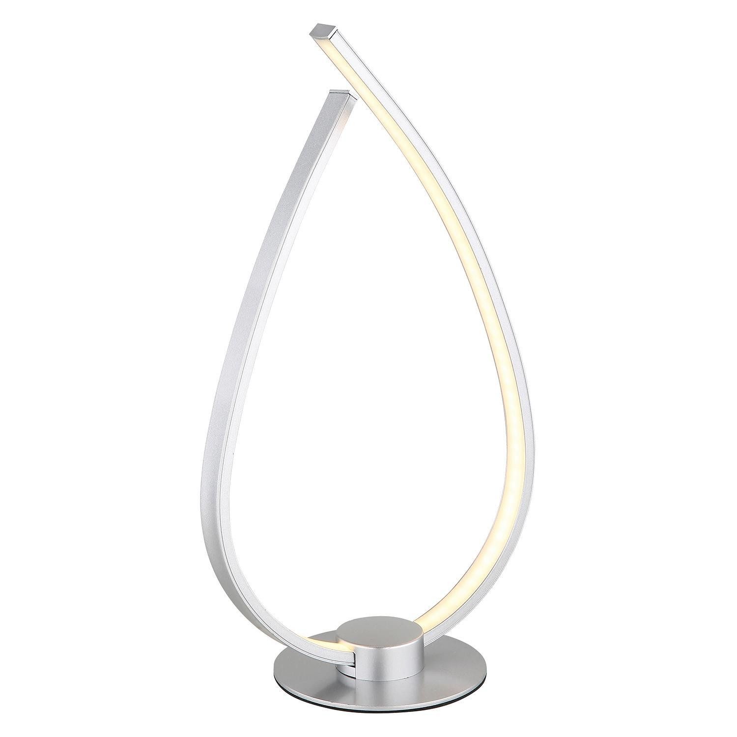 GLOBO LIGHTING LED Tischleuchte TRINA, Silbergrau, Metall, mit Schnurschalt günstig online kaufen