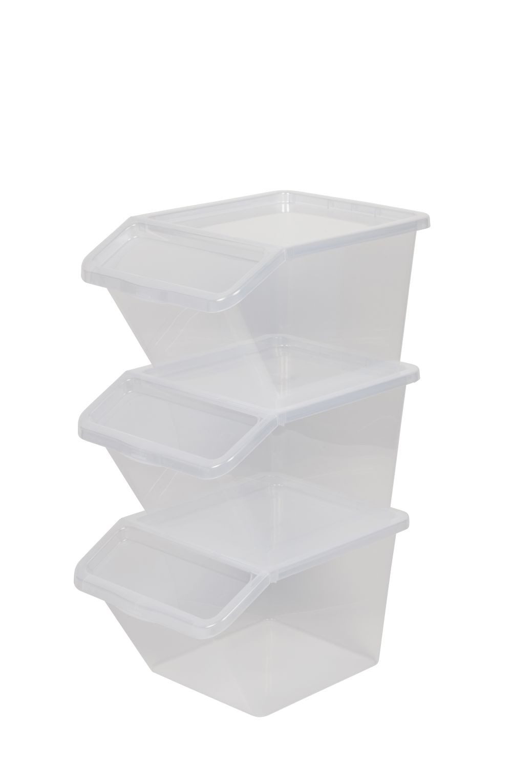 Kreher Aufbewahrungsbox Sortierbox aus Kunststoff in Transparent 40 Liter (3 St)
