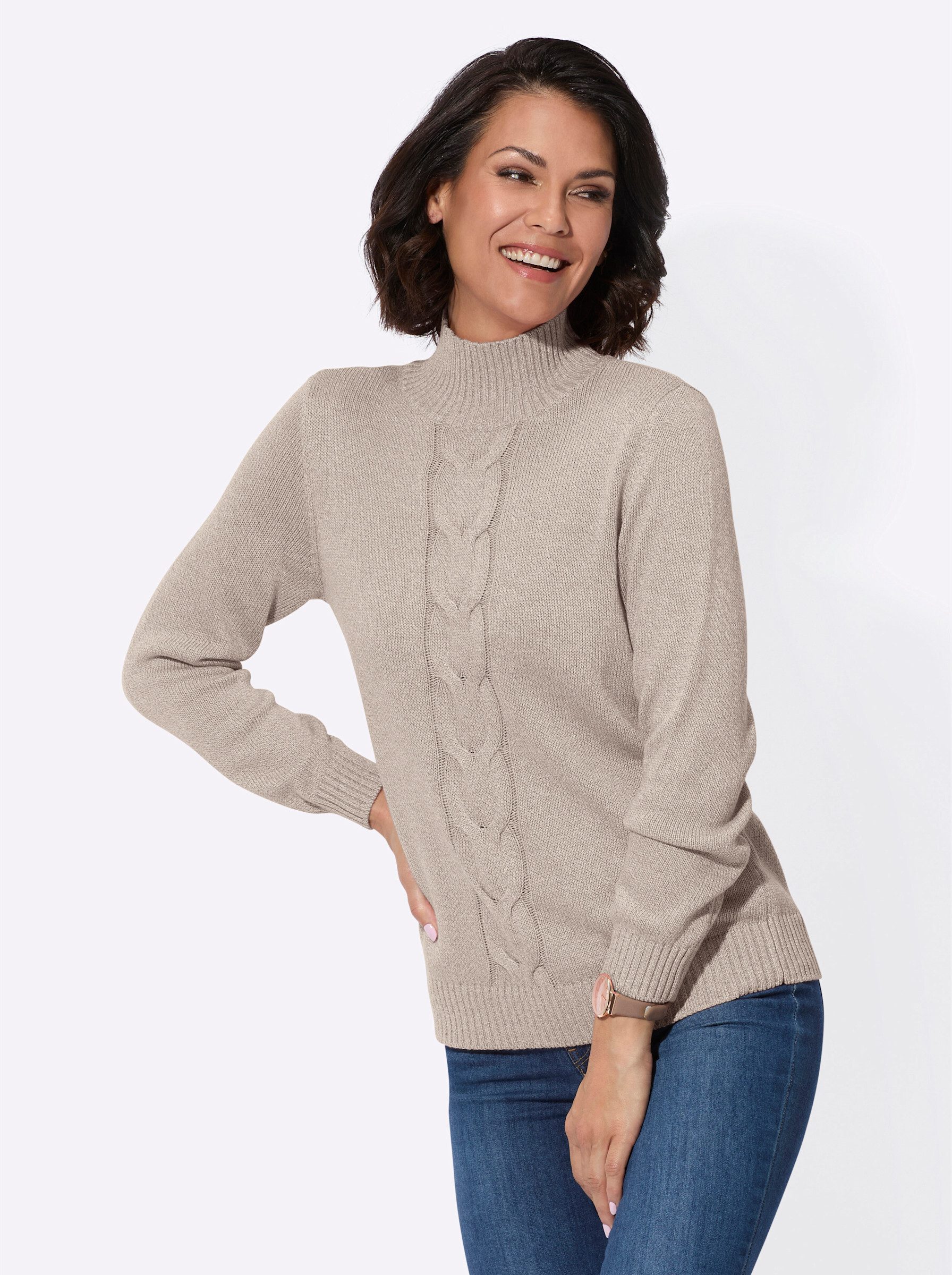 Strickpullover Stehkragenpullover
