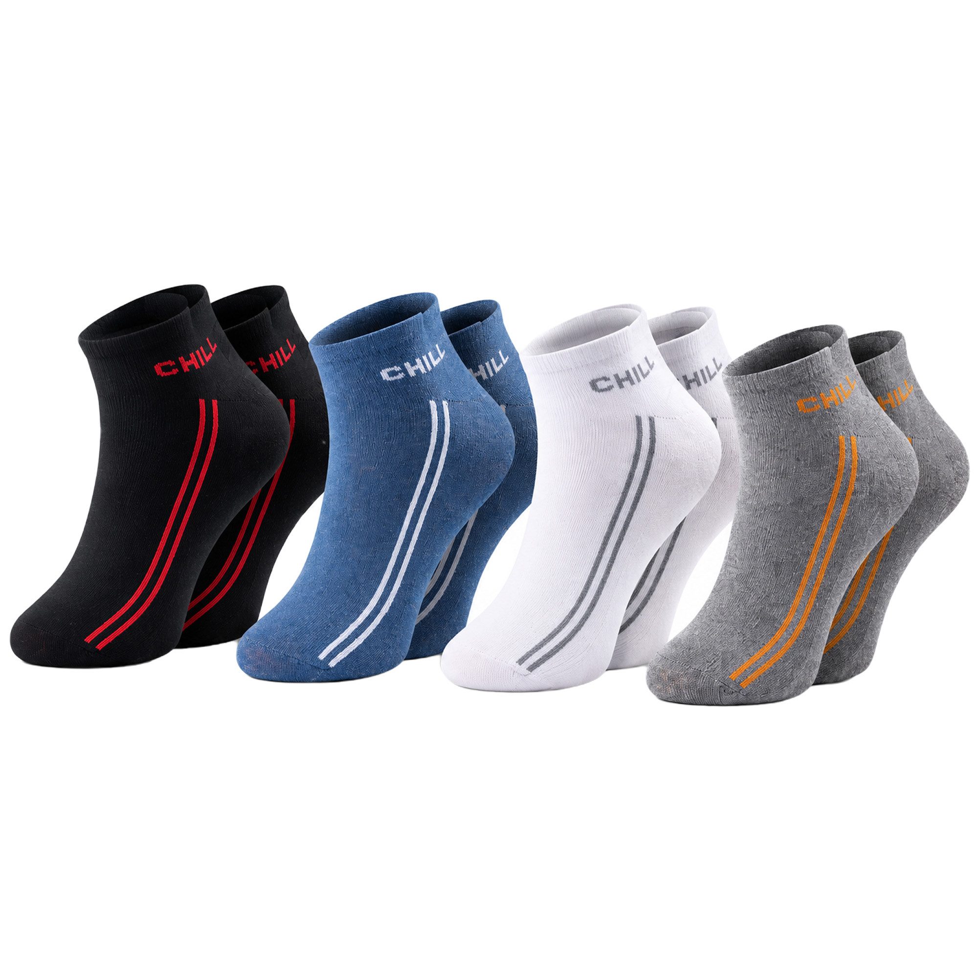 Sneakersocken 4 Paar PREMIUM SPORT Kurzsocken aus Baumwolle für Damen & Herren