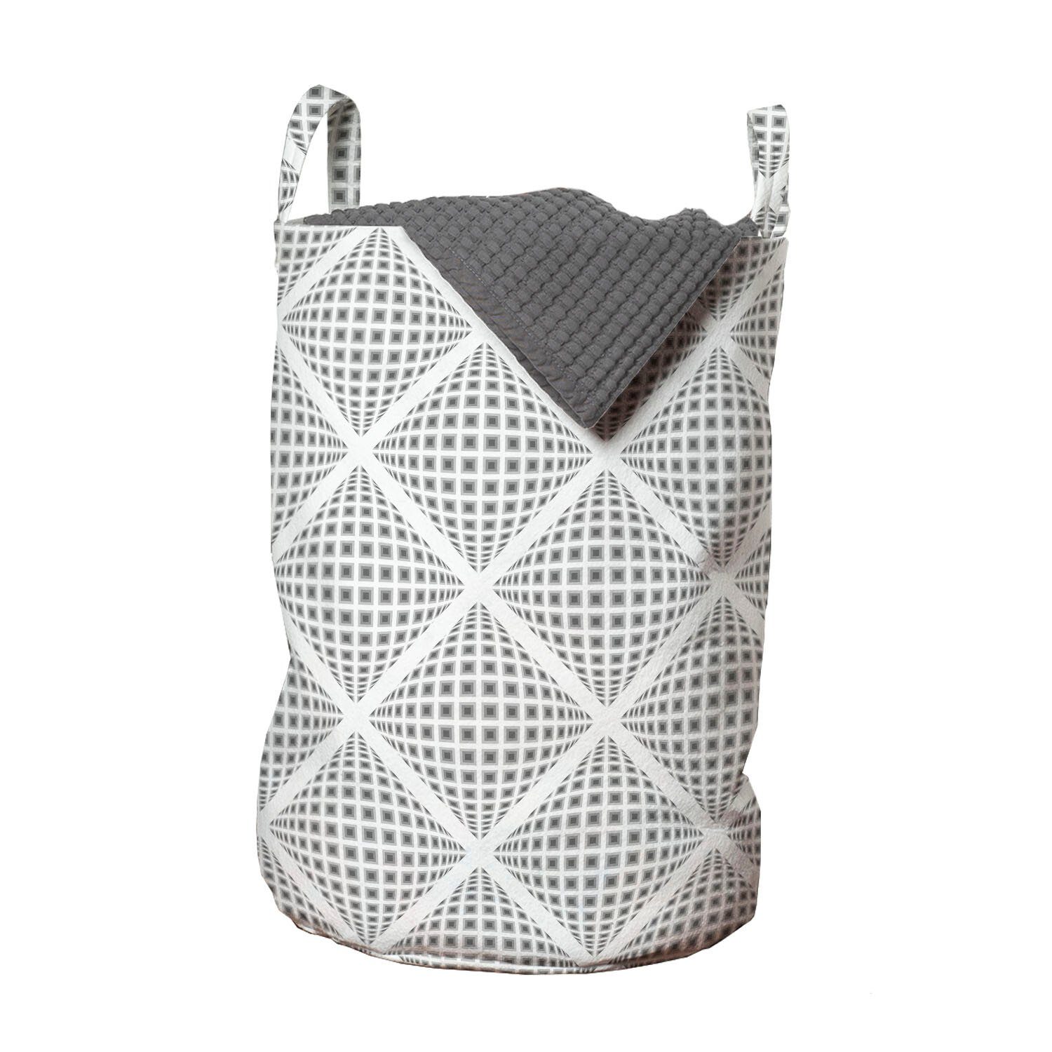 Abakuhaus Wäschesäckchen Wäschekorb mit Griffen Kordelzugverschluss für Waschsalons, Geometrisch Digital-Diamant-Formular