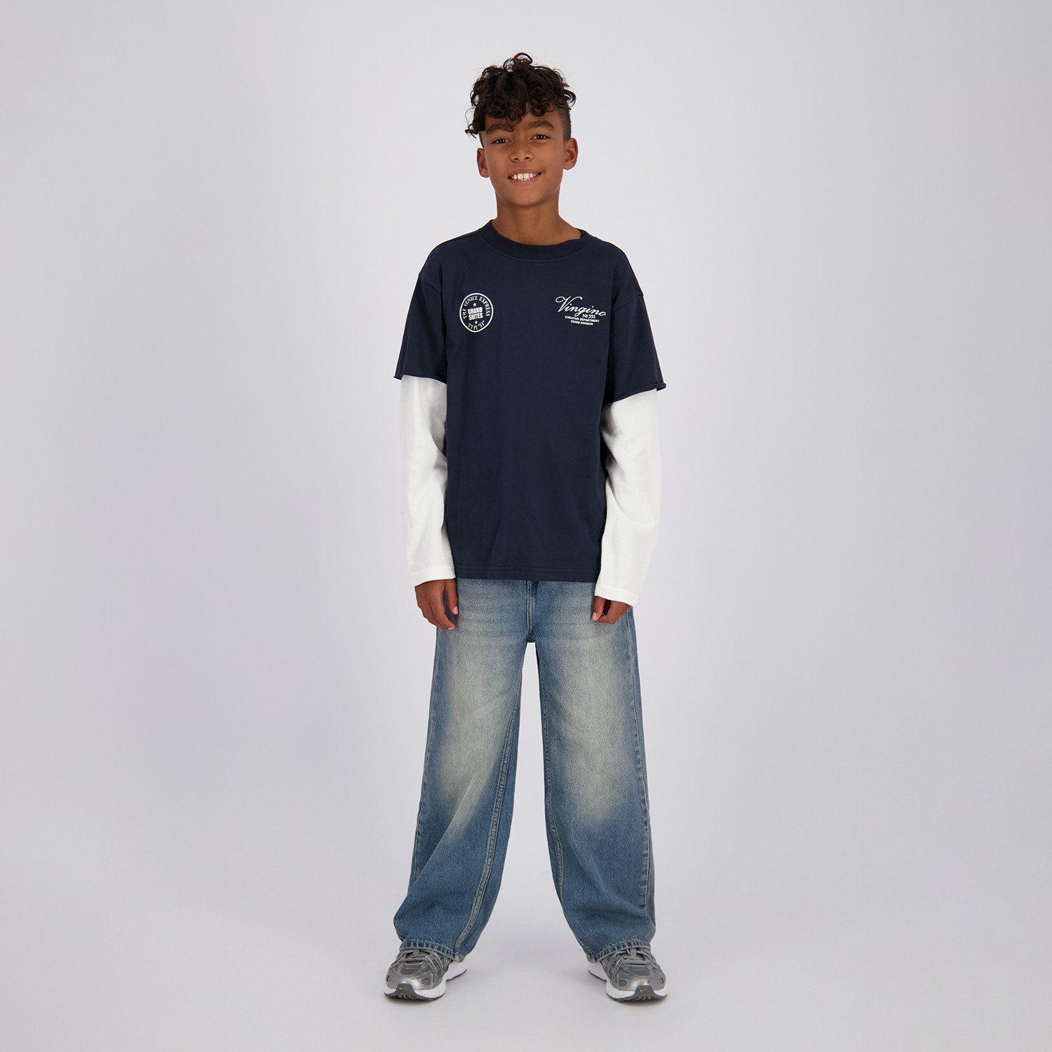 Vingino Langarmshirt Layer-Optik, Baumwolle, Rundhalsausschnitt
